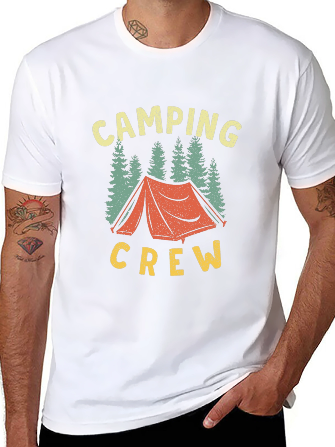 Black Camping Crew Graphic Tee - Black Cotton view 8