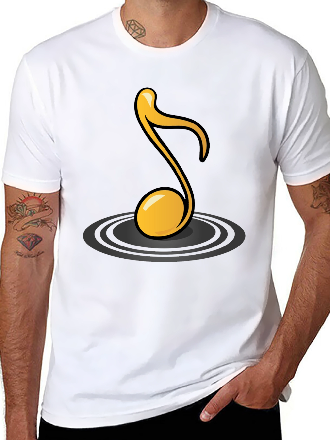 Black Musical Note Graphic Tee view 8