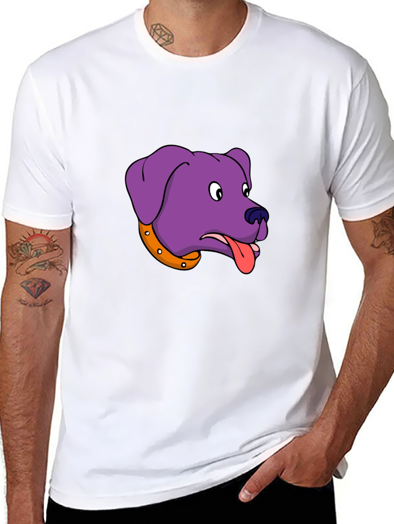 Black Cartoon Dog Graphic Tee view 8