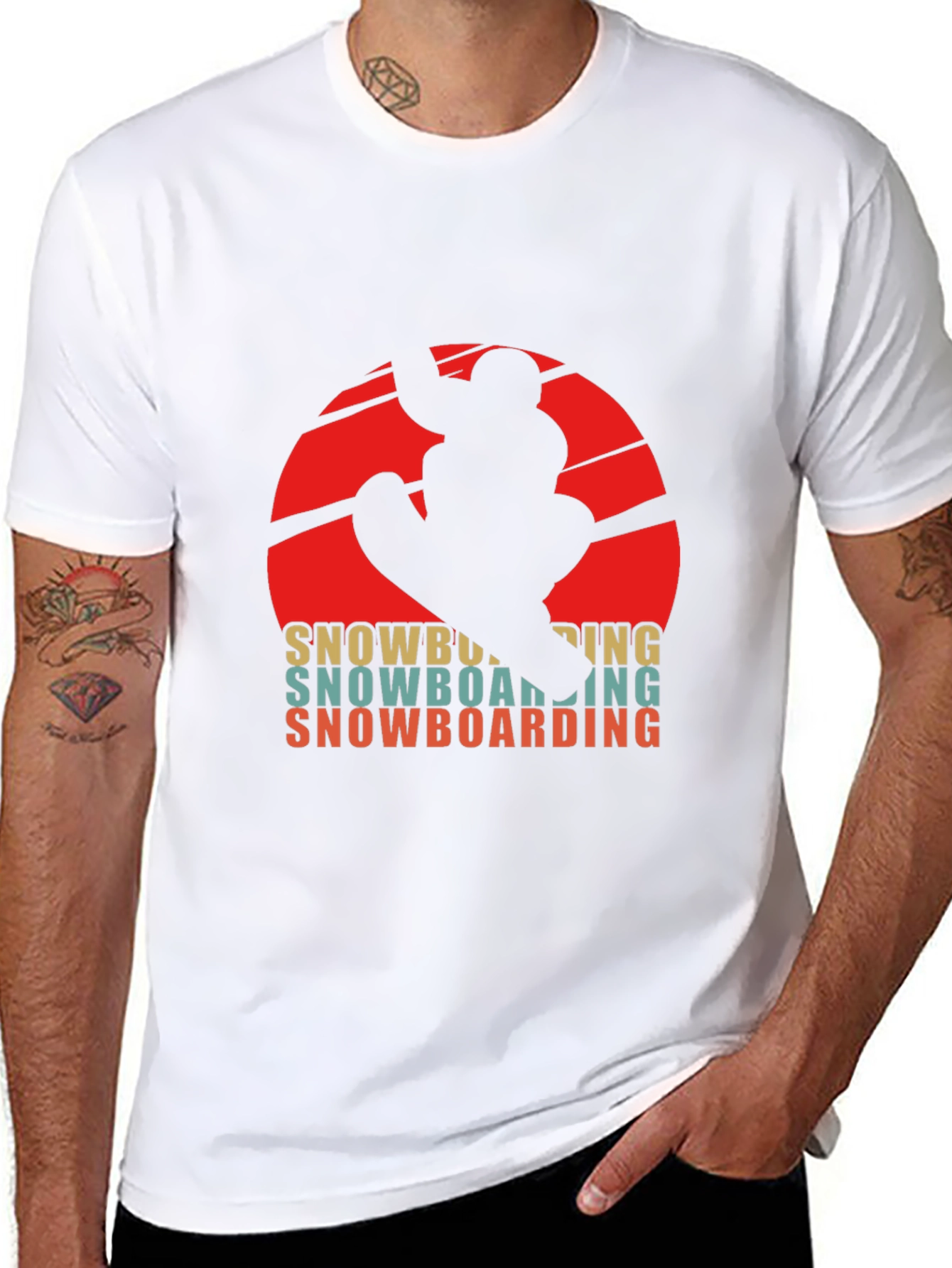 Black Retro Snowboarding T-Shirt - Winter Sports Graphic Tee view 8