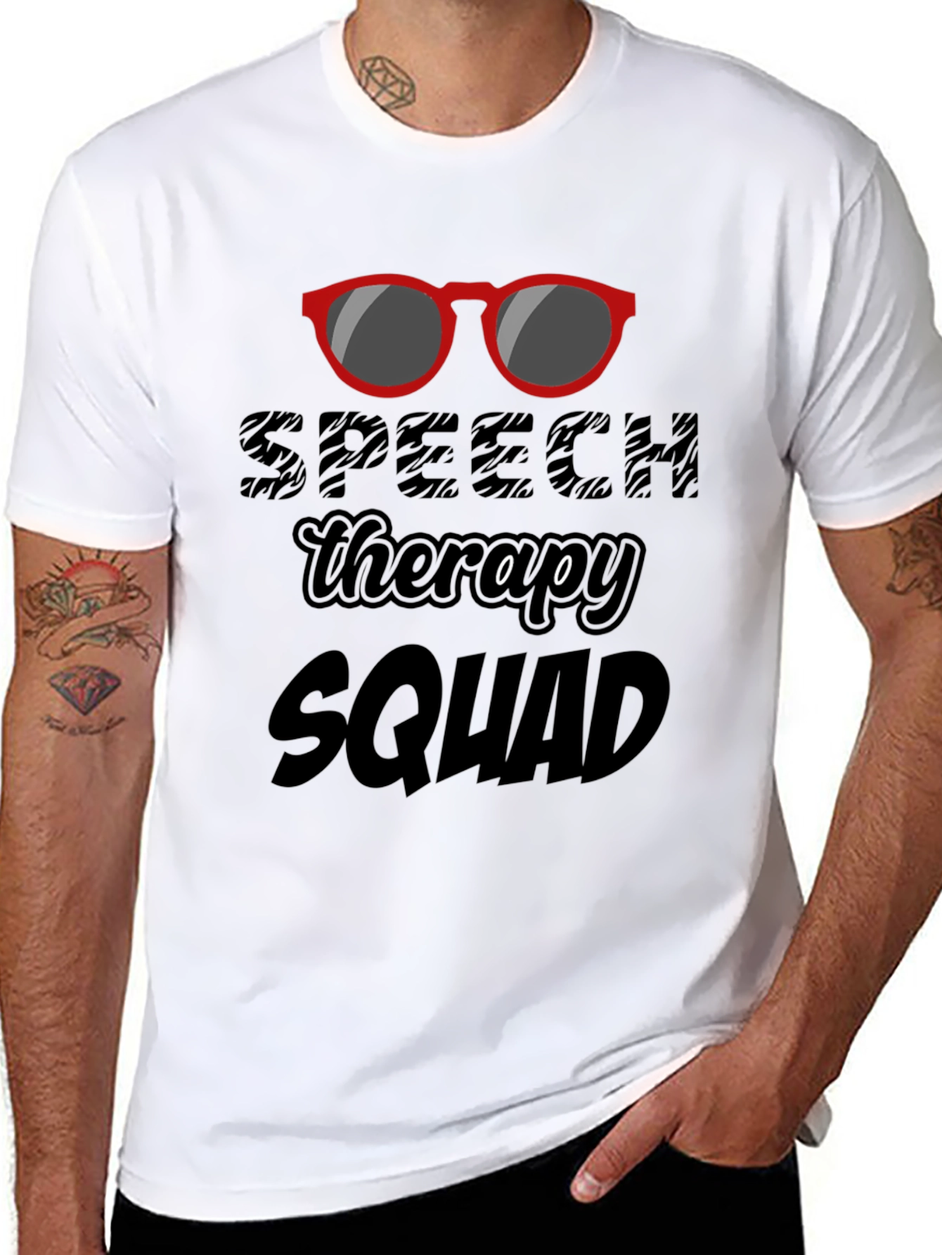 Black Speech Therapy Squad Black T-Shirt view 8