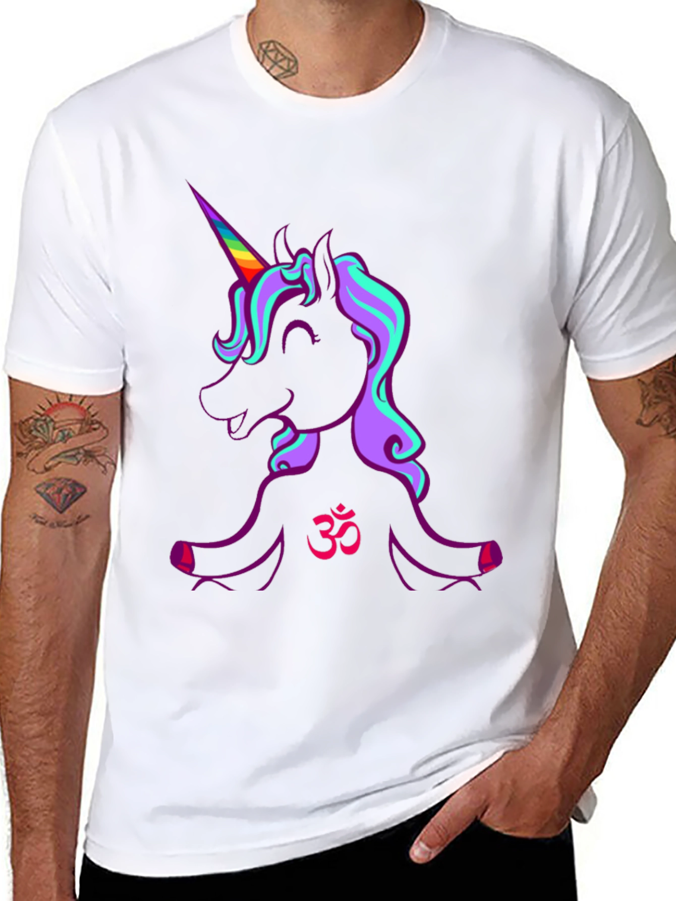 Black Unicorn OM T-Shirt - Spiritual Graphic Tee view 8