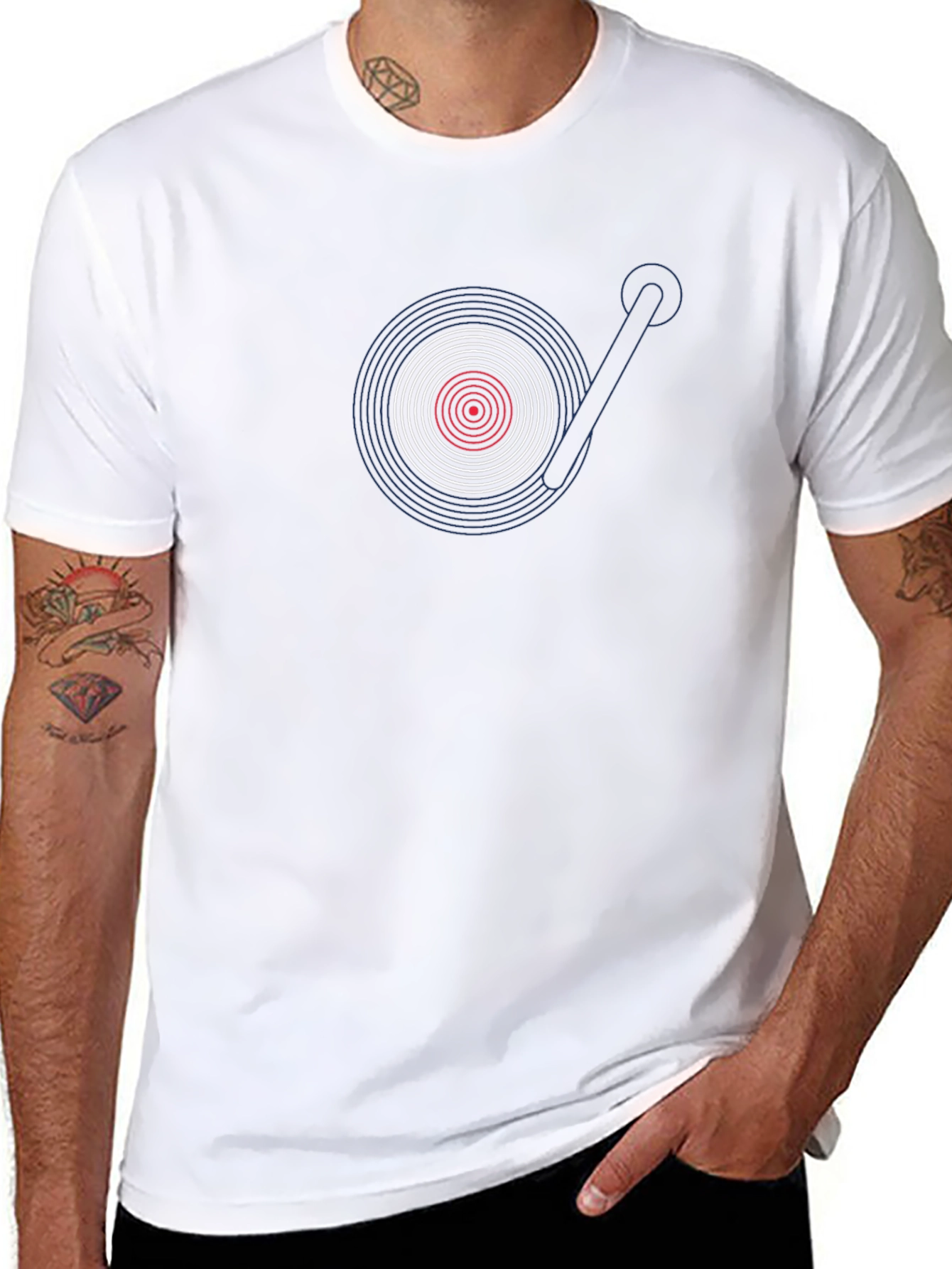 Black Groovy Record Player Graphic T-Shirt view 8