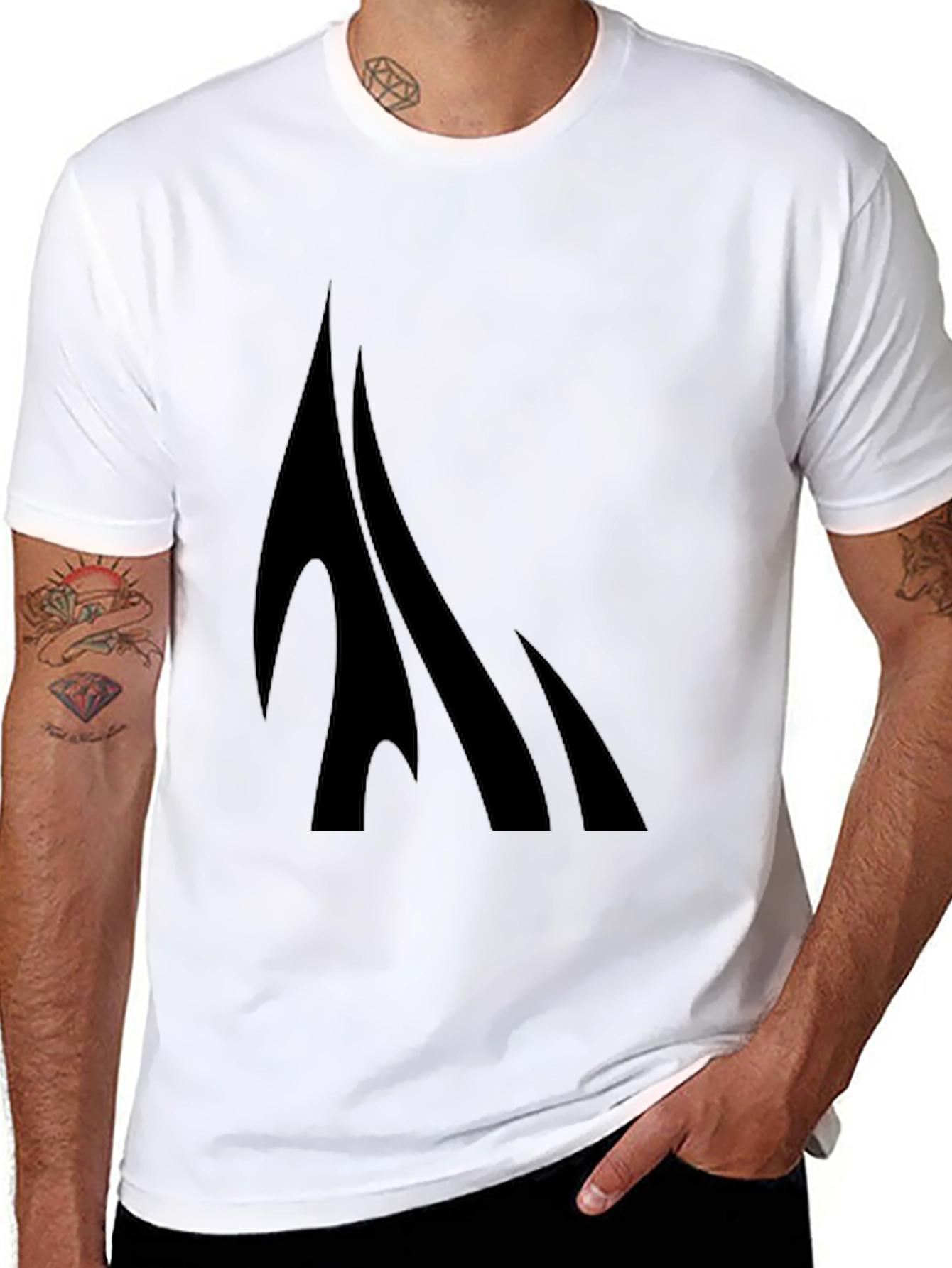 Black Stylish Black Graphic Tee - Modern Design view 8