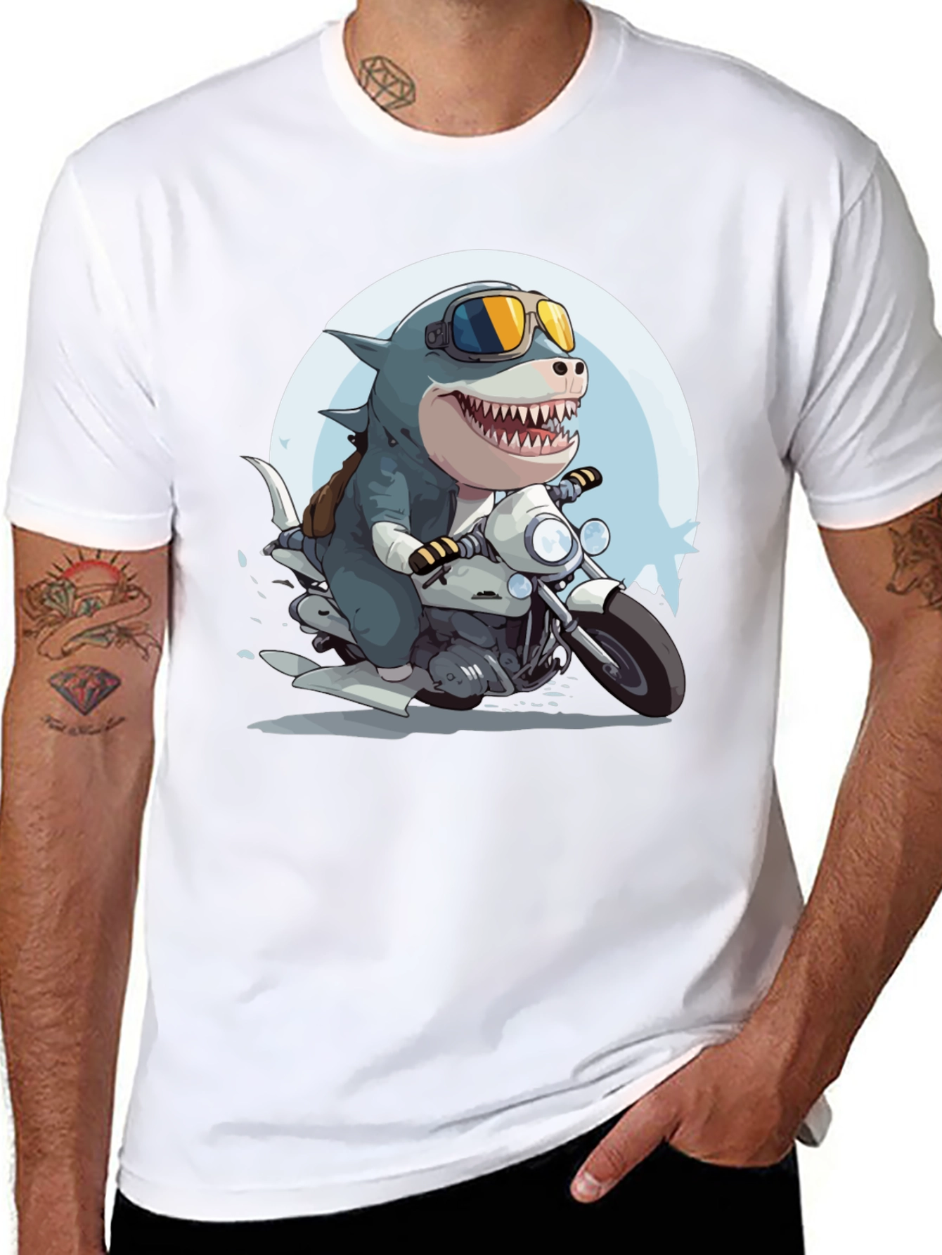 Black Shark Rider Graphic Tee view 8
