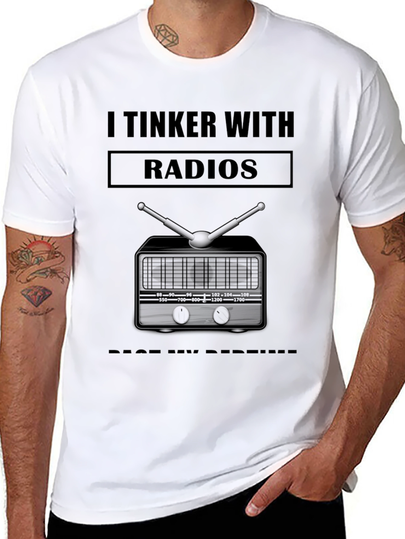 Black I Tinker With Radios T-Shirt - Funny Ham Radio Operator Gift view 8