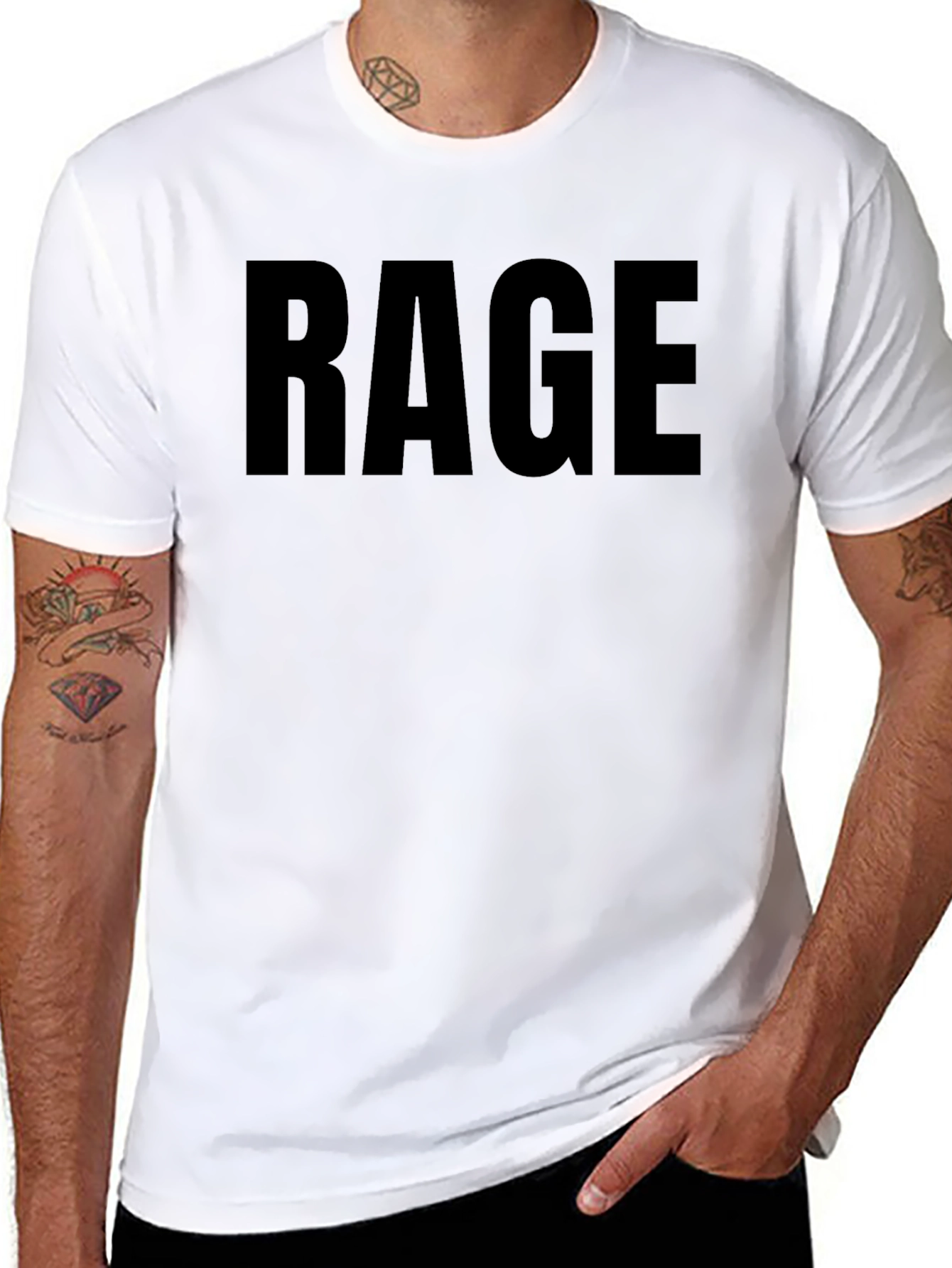 Black Rage Graphic Tee - Bold Statement Shirt view 8