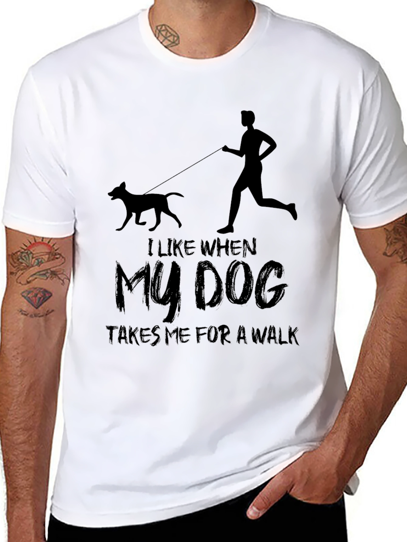 Black Dog Walk T-Shirt - Men's Graphic Tee view 8