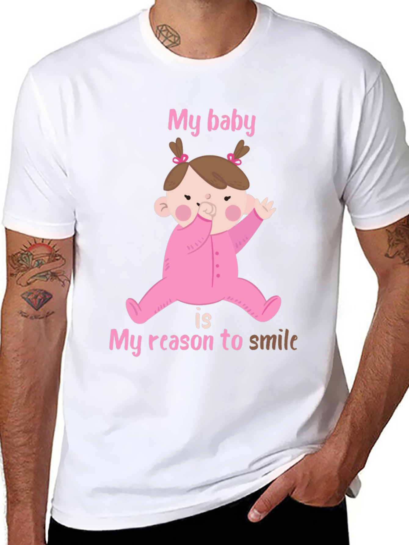 Black My Baby, My Reason To Smile T-Shirt view 8