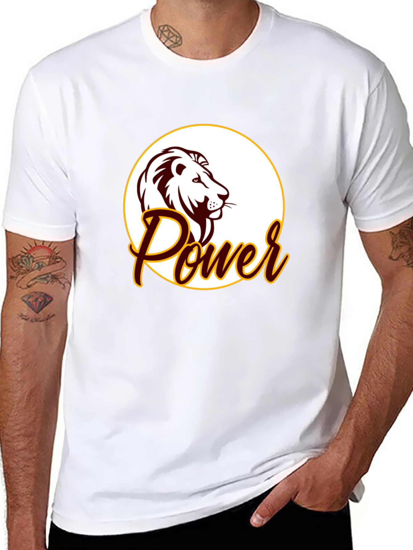 Black Power Lion Graphic Tee - Black Cotton Blend view 8