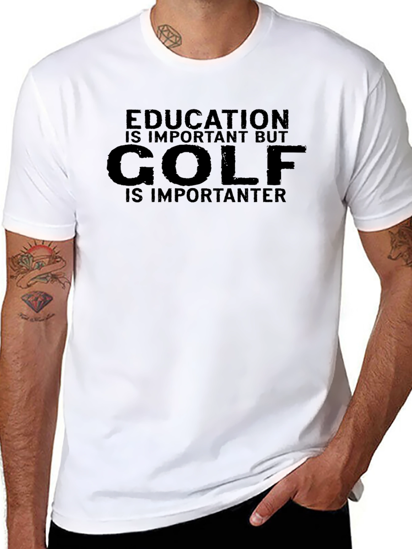 Black Education is Important BUT Golf is Importanter T-Shirt view 8