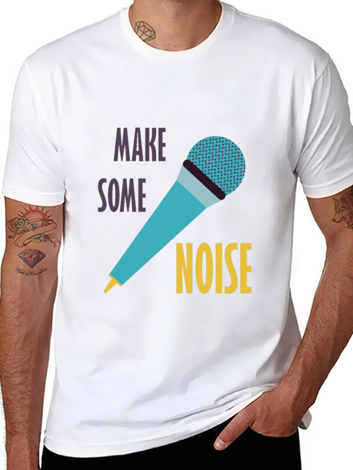 Black Make Some Noise Graphic Tee view 8