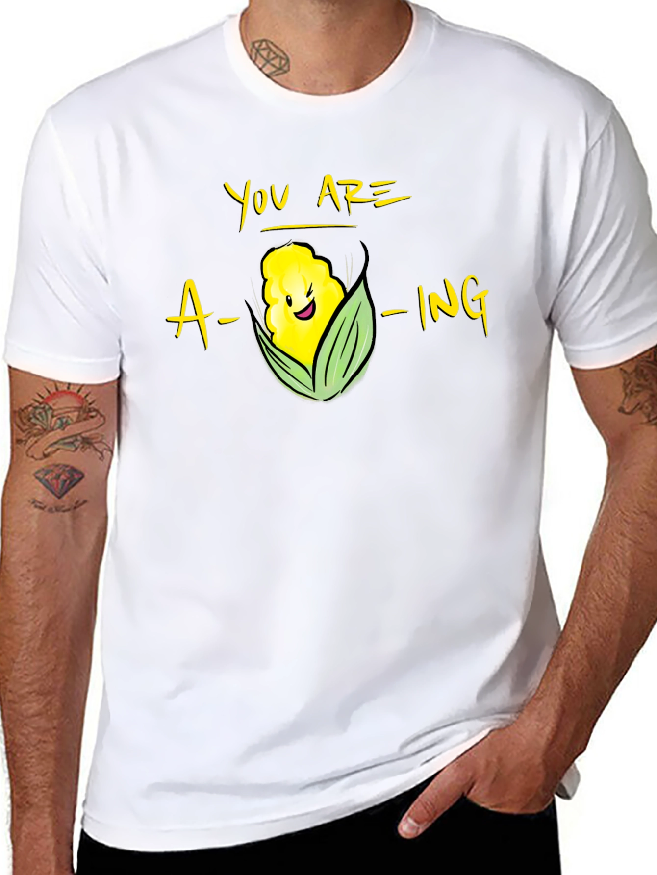 Black You Are A-Maize-Ing T-Shirt - Funny Corn Pun Tee view 8