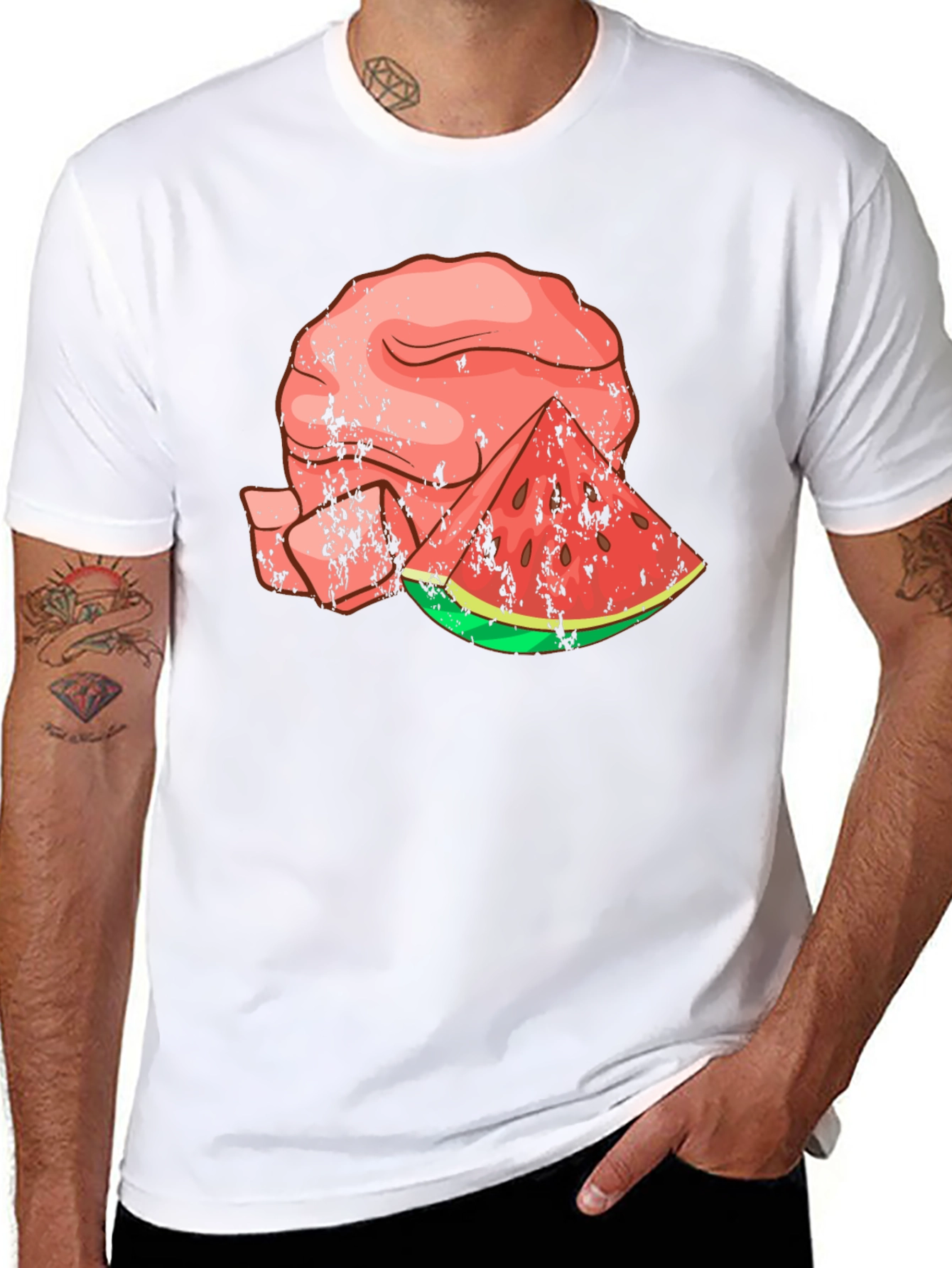 Black Watermelon Brain Graphic Tee - Cool Summer Style view 8