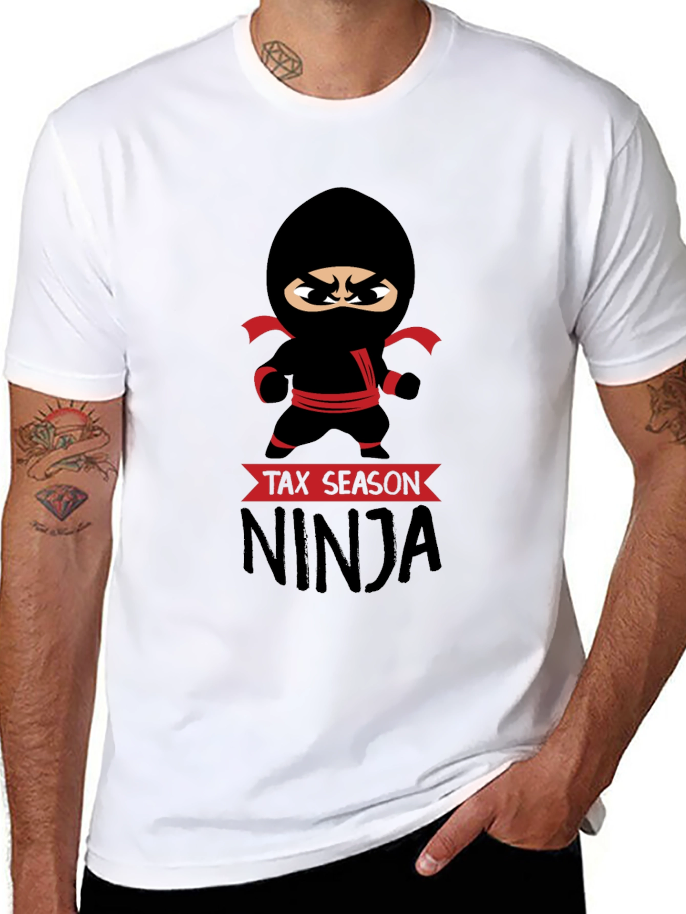 Black Tax Season Ninja Graphic T-Shirt view 8