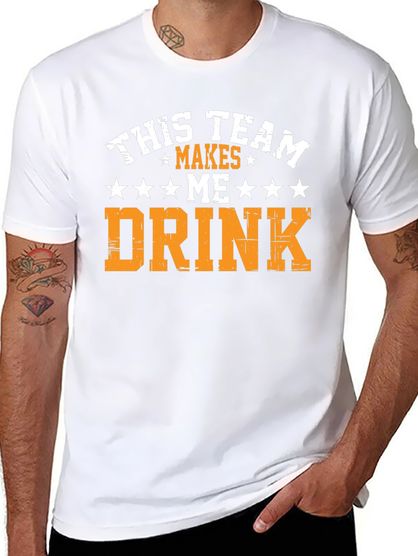 Black Funny Team Makes Me Drink Graphic Tee view 8