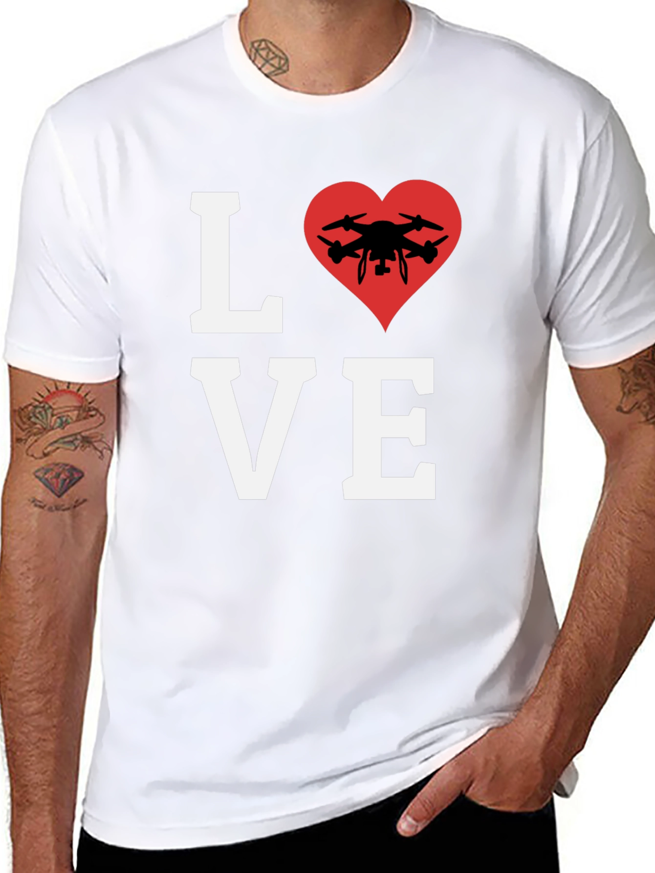 Black Drone Lover T-Shirt - Pilot Heart Tee view 8