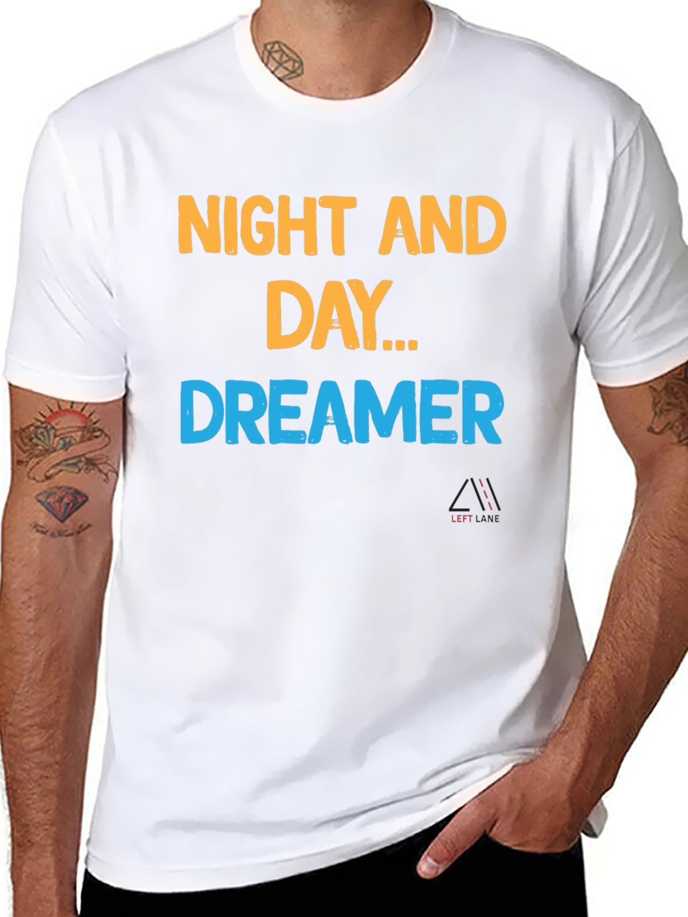 Black Night and Day Dreamer Black T-Shirt view 8