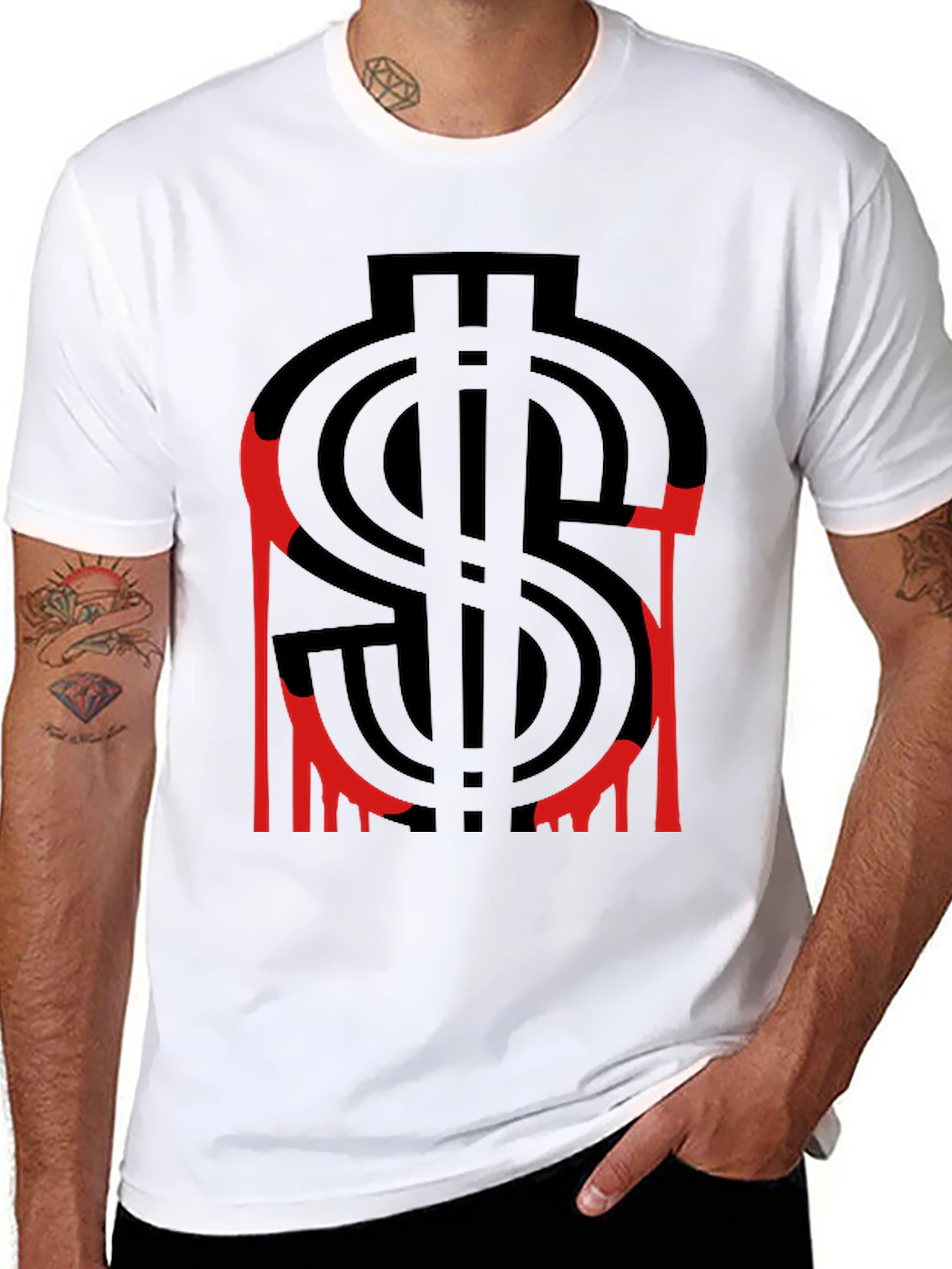Black Bloody Money Graphic T-Shirt - Black view 8