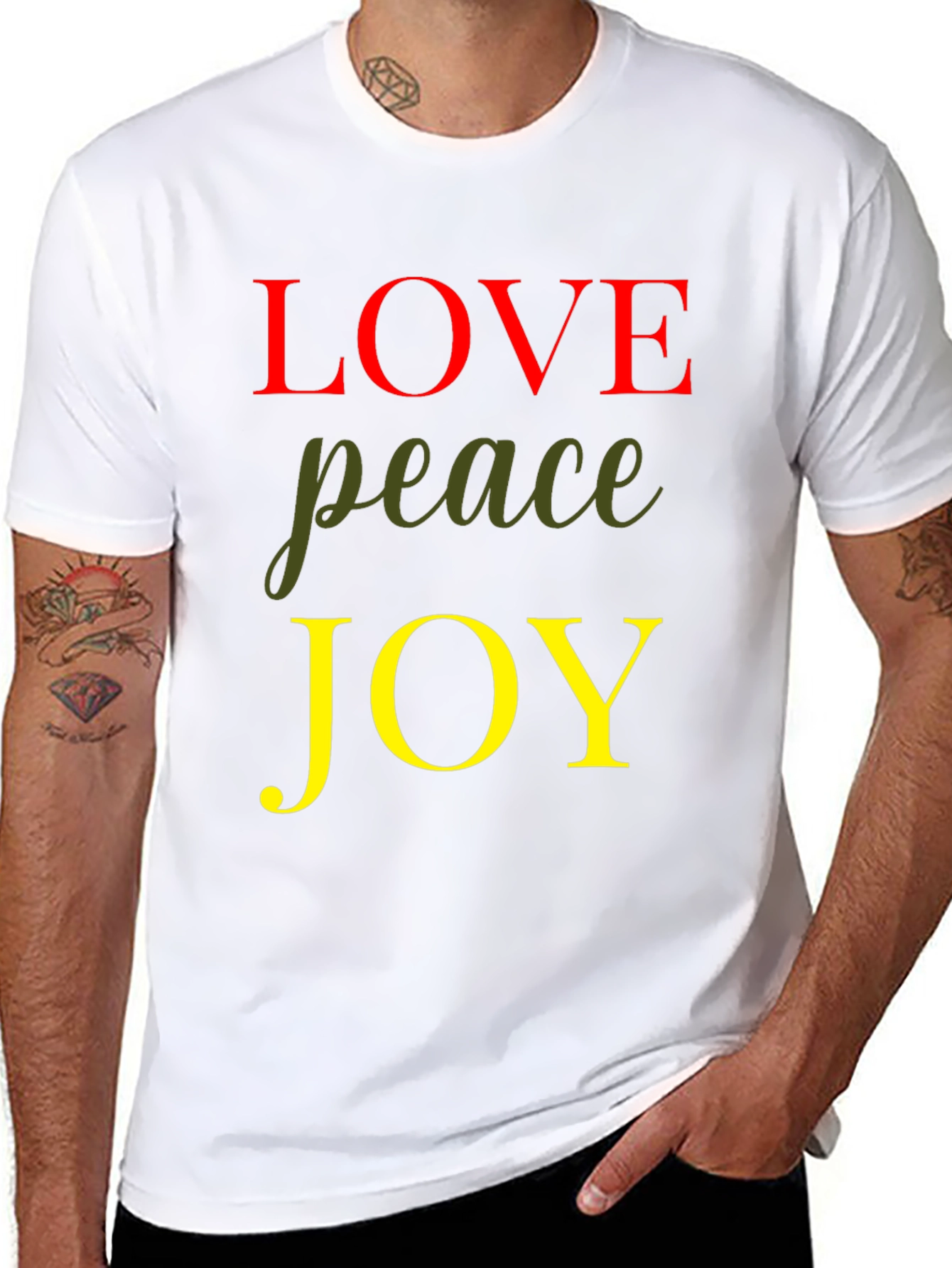 Black Love Peace Joy Graphic Tee - Black view 8