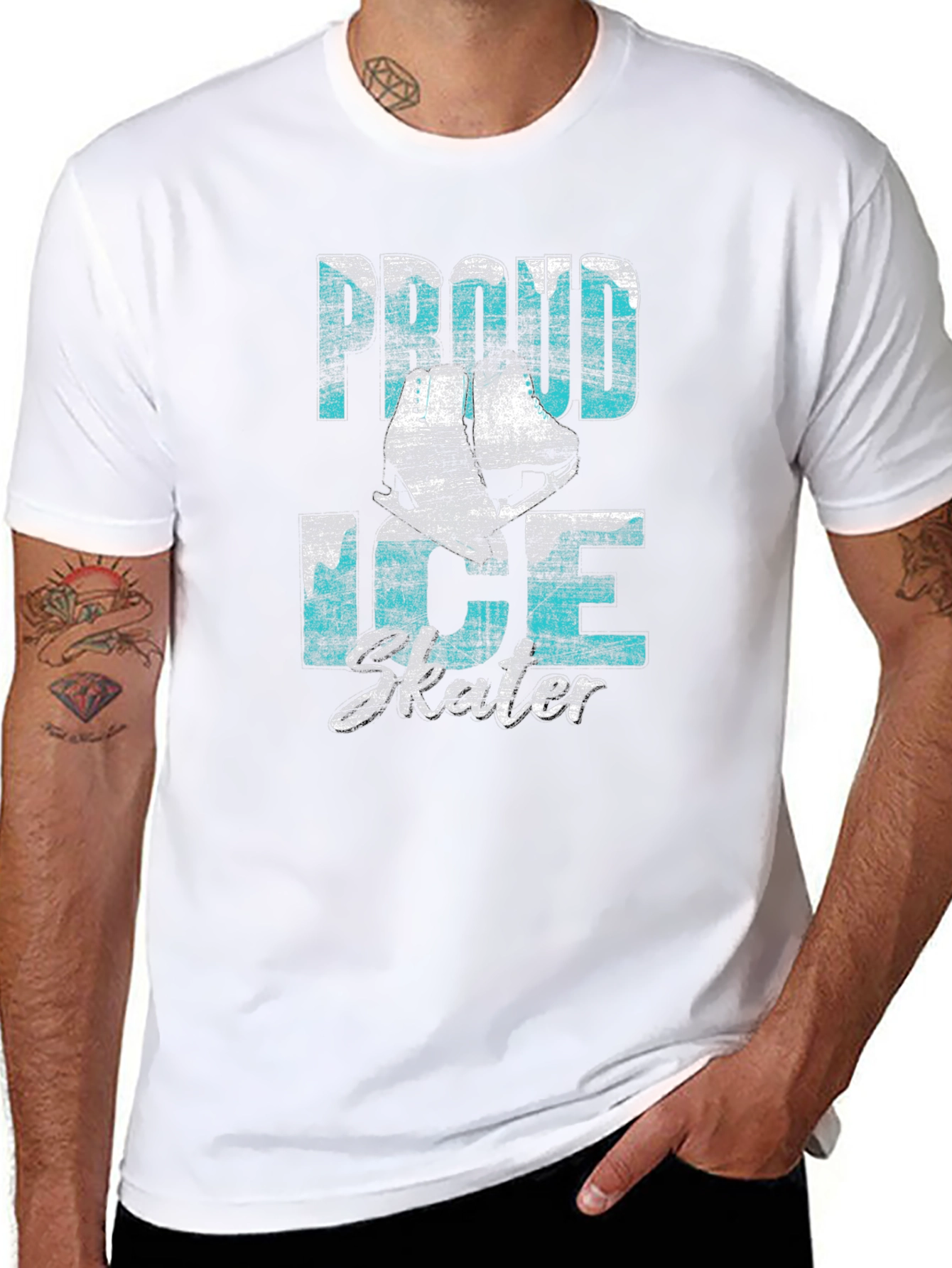 Black Proud Ice Skater Graphic Tee - Black Cotton Blend view 8