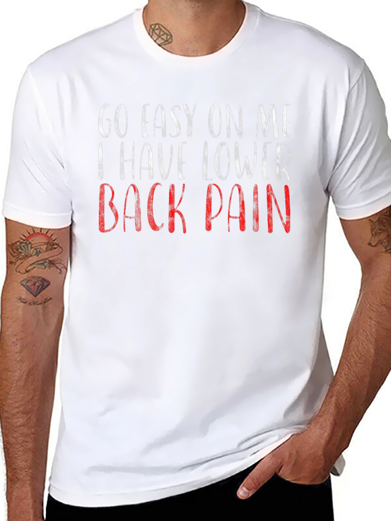 Black Go Easy On Me T-Shirt - Lower Back Pain view 8