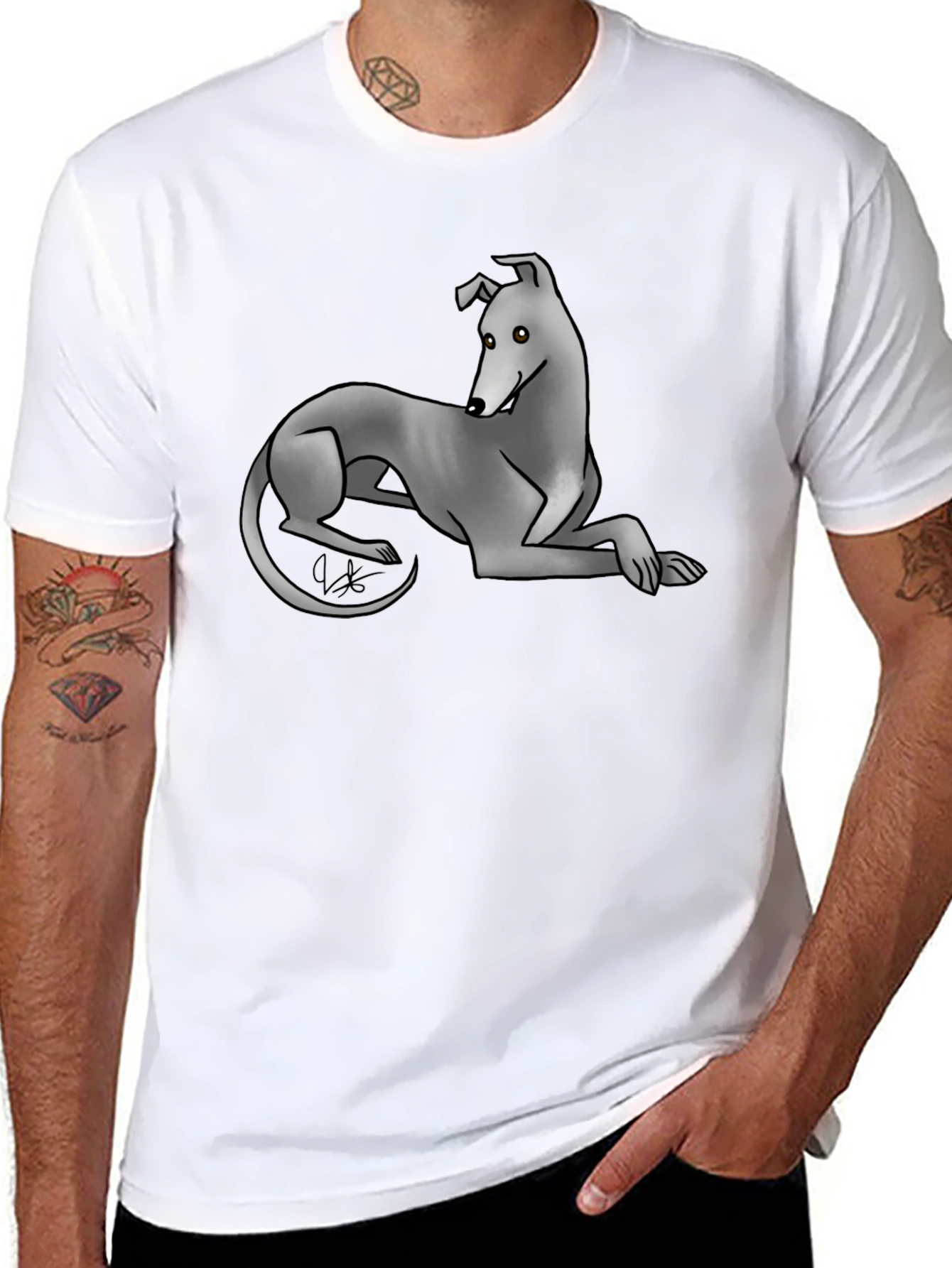 Greyhound Graphic Tee - Cool Dog Lover Shirt - 8