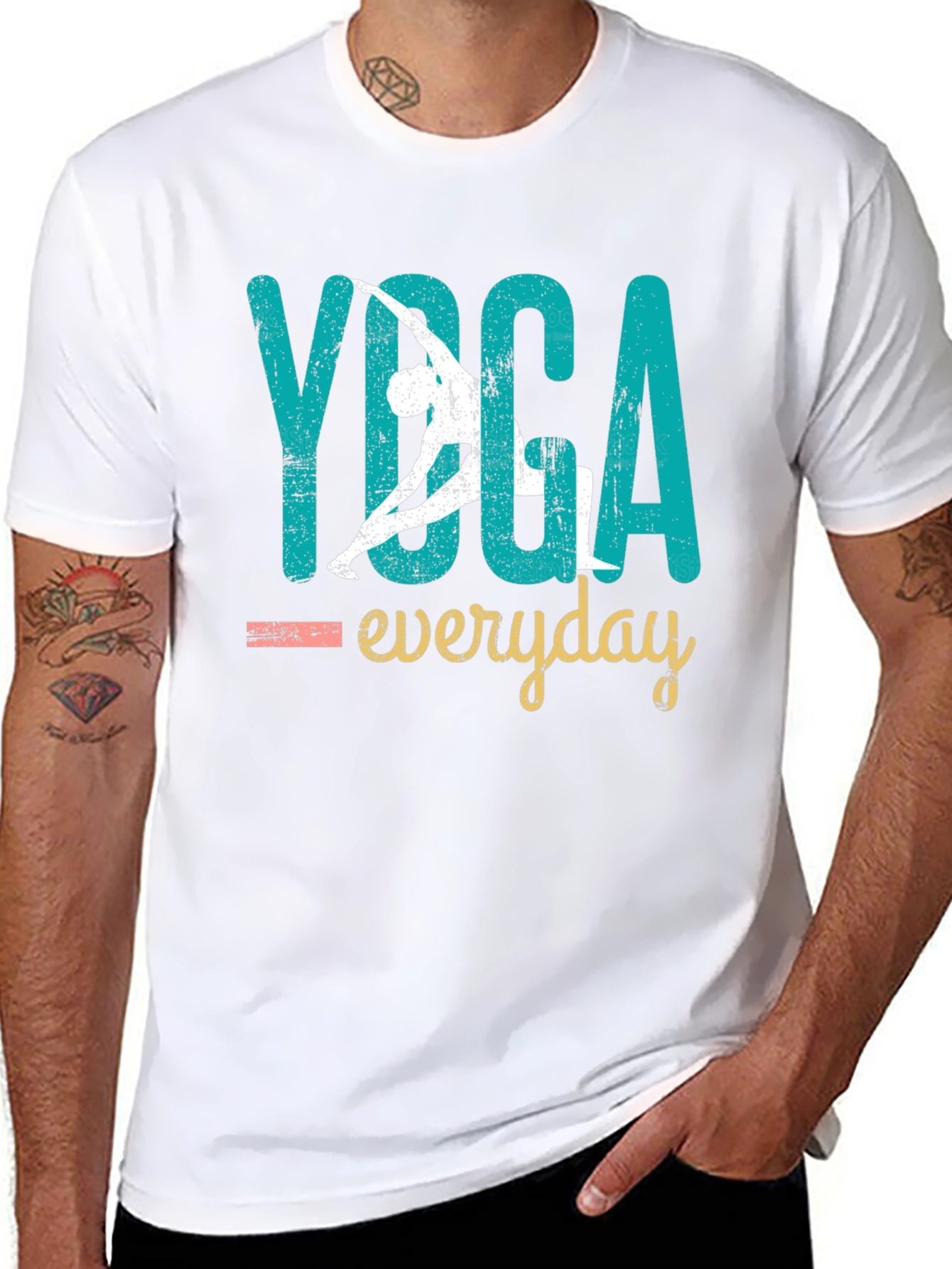 Black Yoga Everyday Graphic Tee - Black view 8