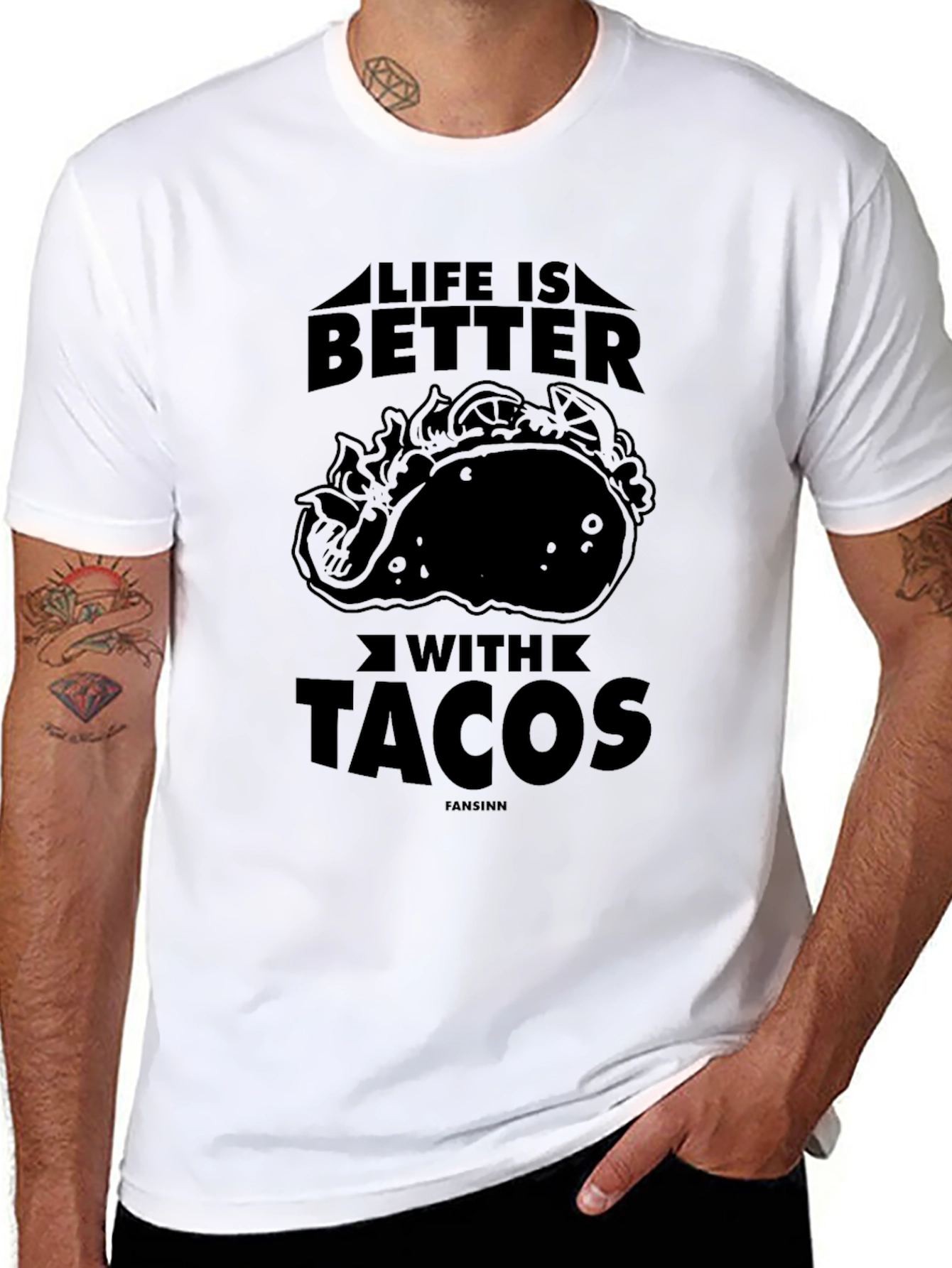 Black Life Is Better With Tacos Graphic T-Shirt view 8
