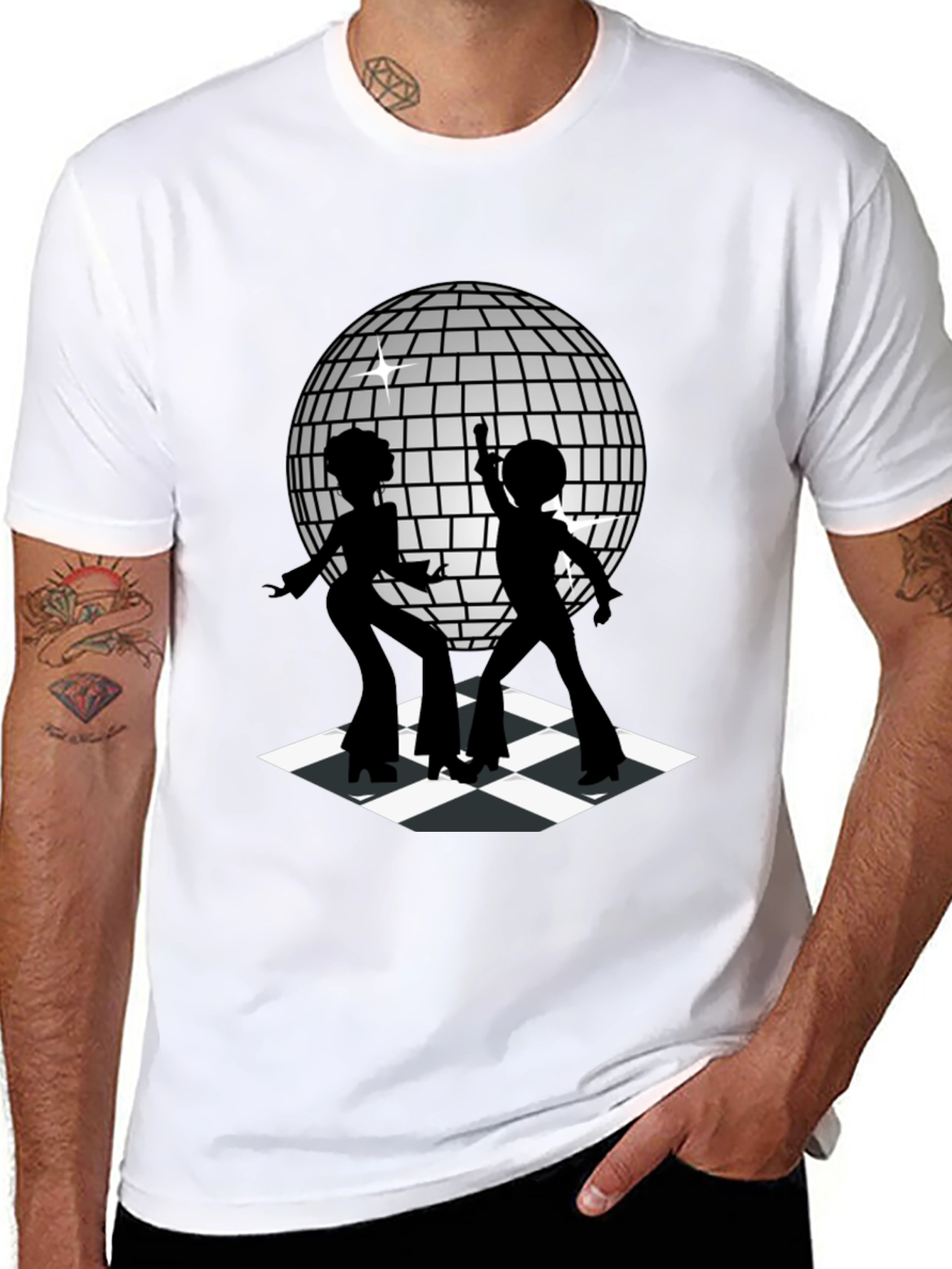 Black Retro Disco Dance T-Shirt - Black view 8