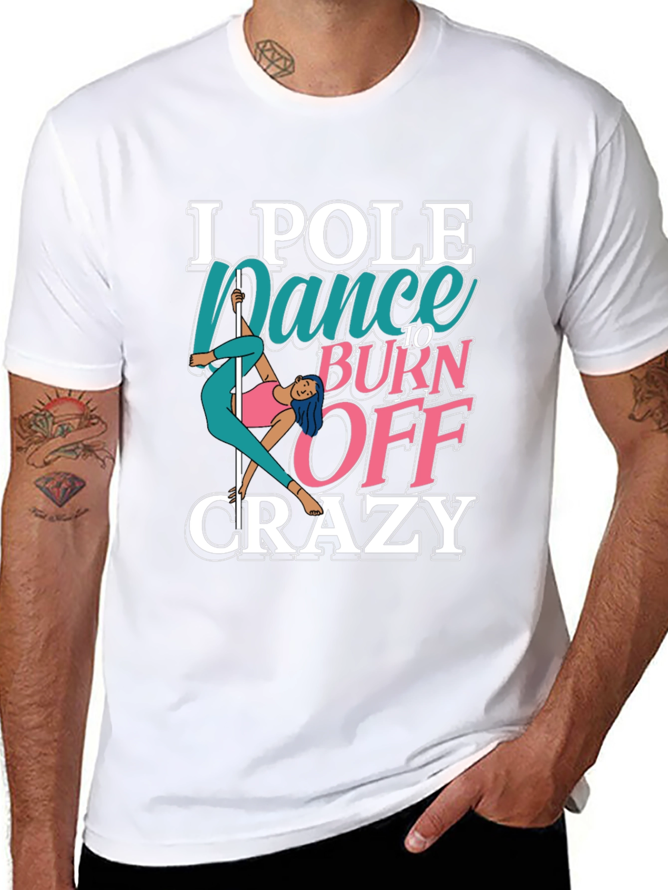 Black Pole Dance to Burn Off Crazy Graphic Tee view 8