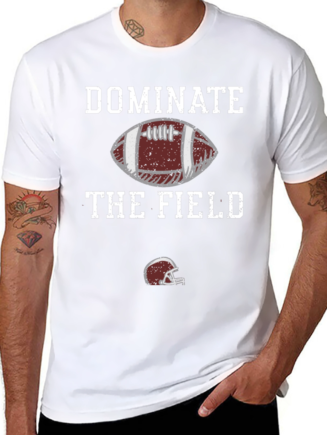 Black Dominate the Field Football T-Shirt view 8