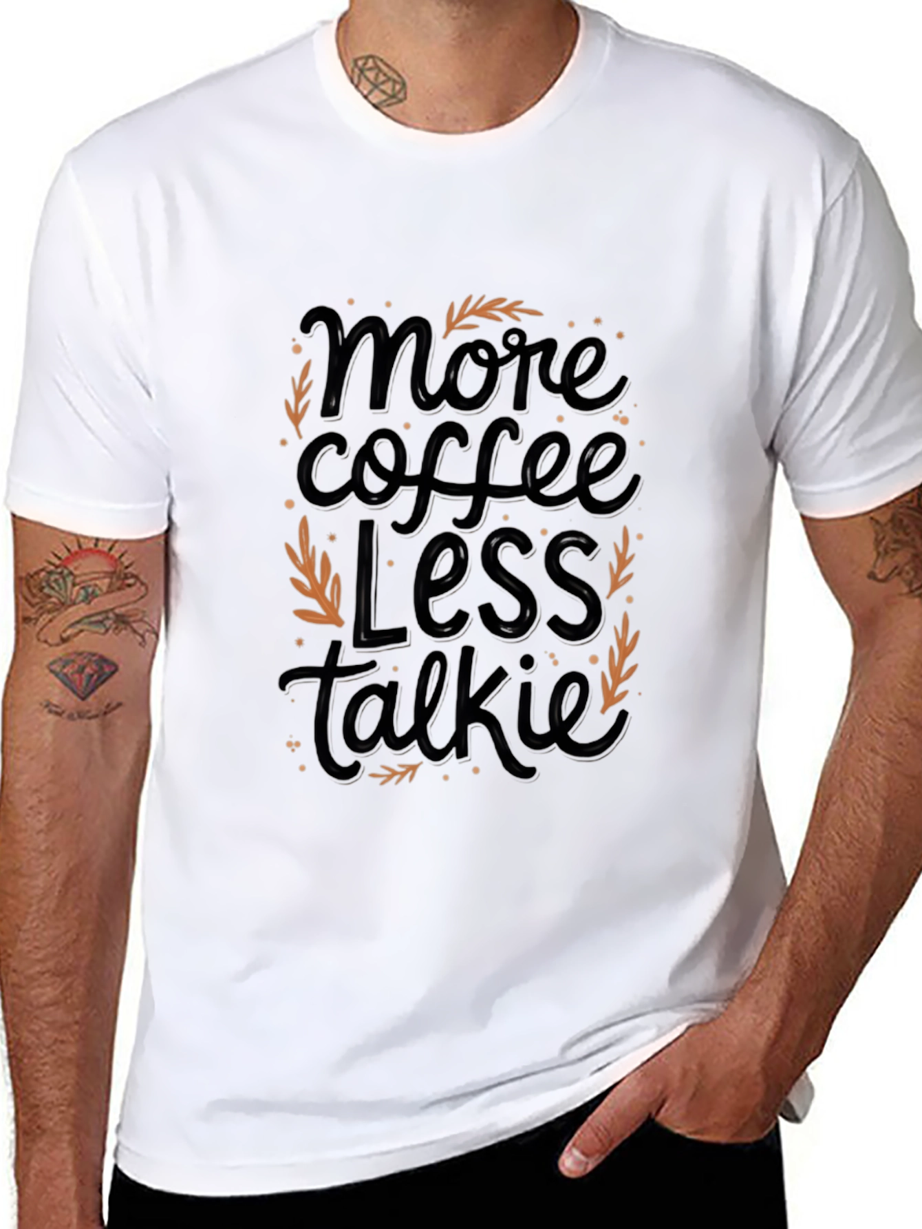 Black More Coffee Less Talkie Graphic Tee view 8