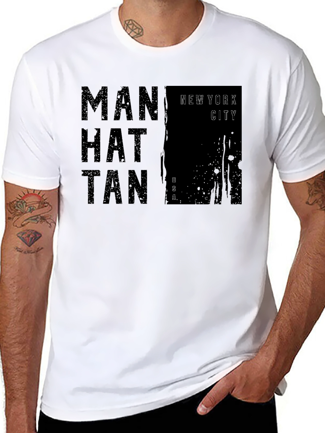 Black Manhattan New York City Black T-Shirt view 8