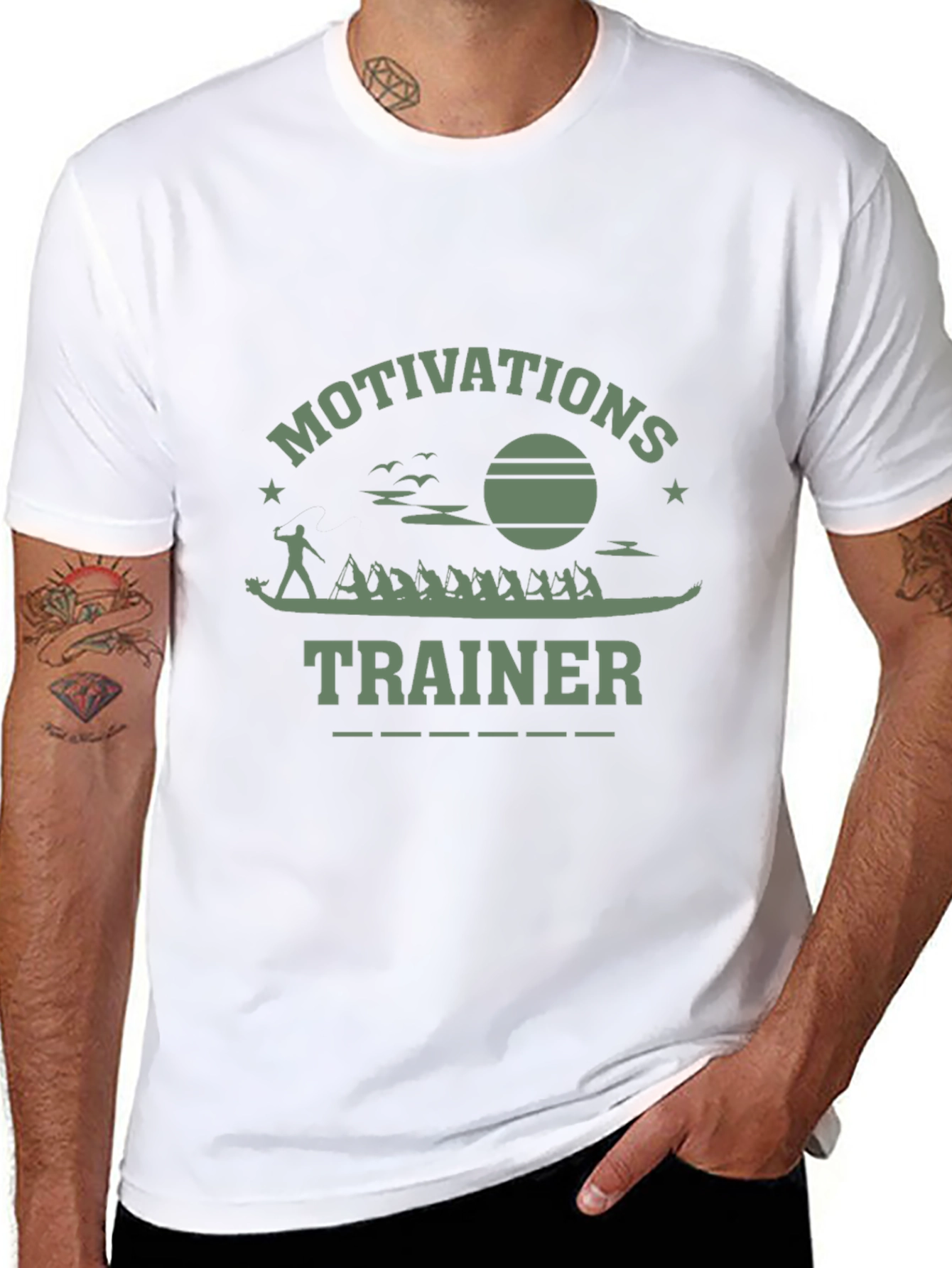 Black Motivational Trainer Graphic T-Shirt view 8