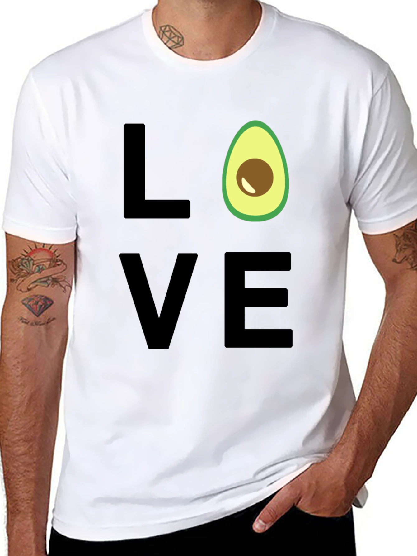 Black Avocado Love Graphic Tee - Trendy Casual Shirt view 8