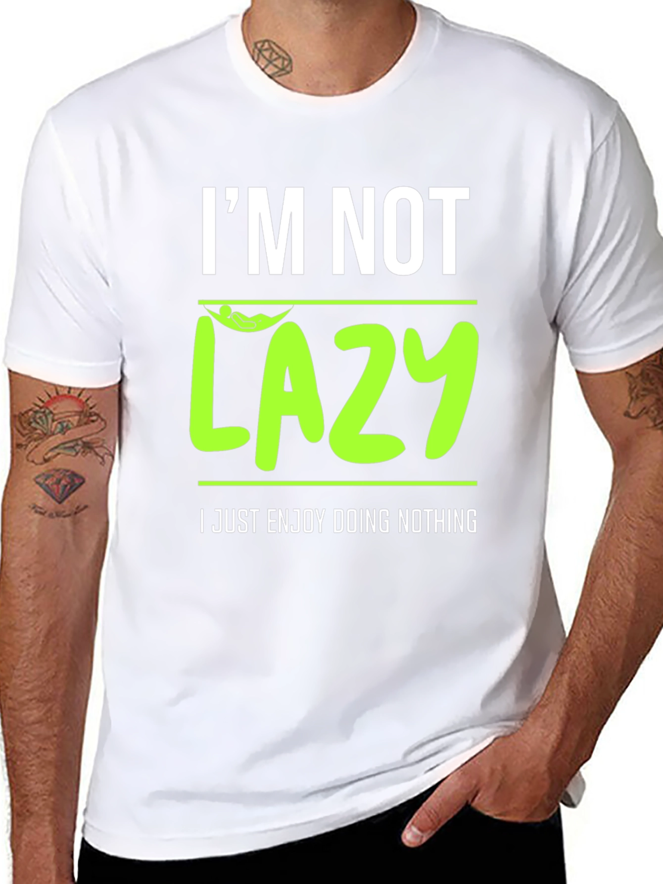 Black I'm Not Lazy - Enjoy Doing Nothing T-Shirt view 8