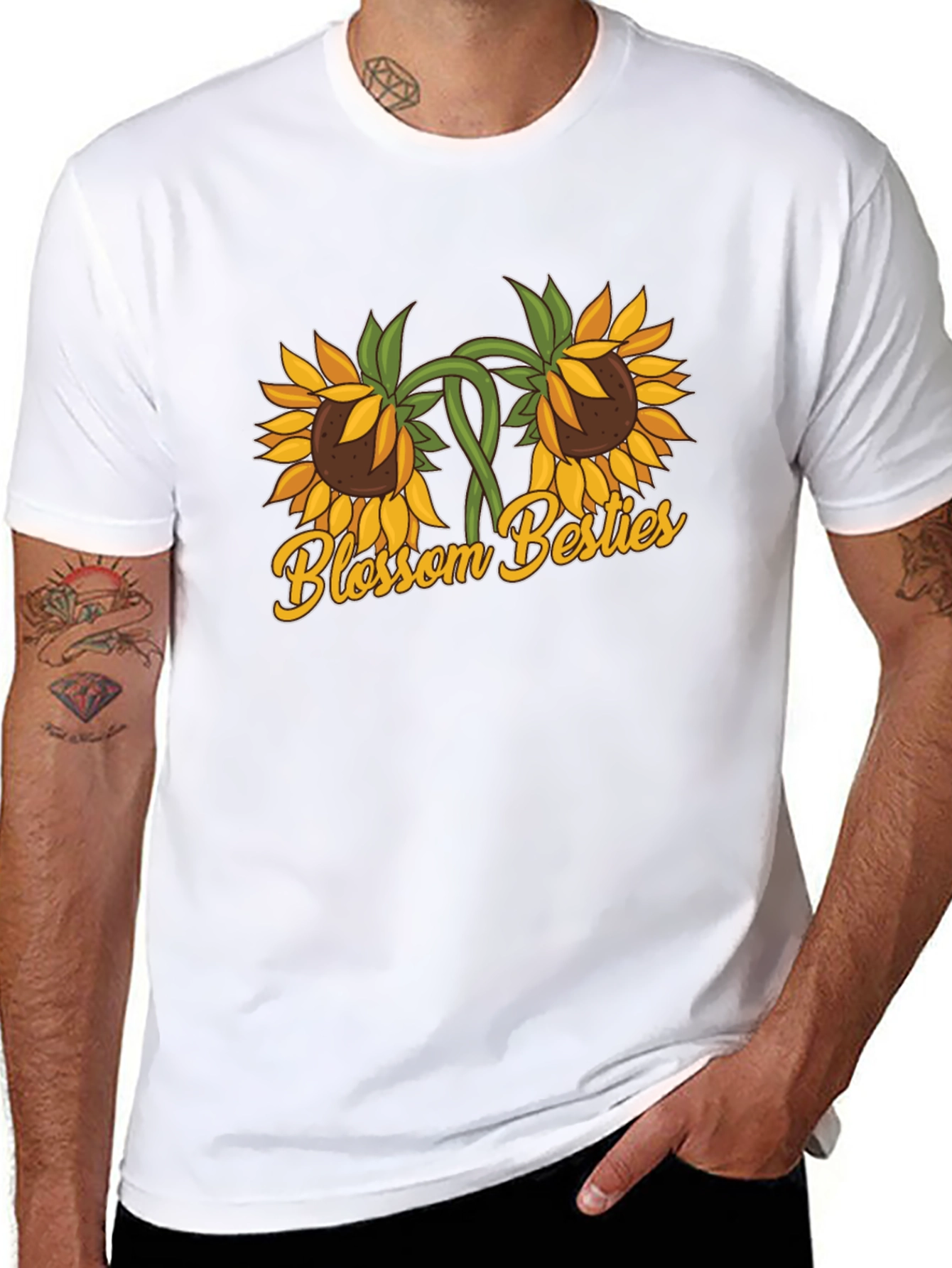 Black Blossom Besties Sunflower Graphic T-Shirt view 8