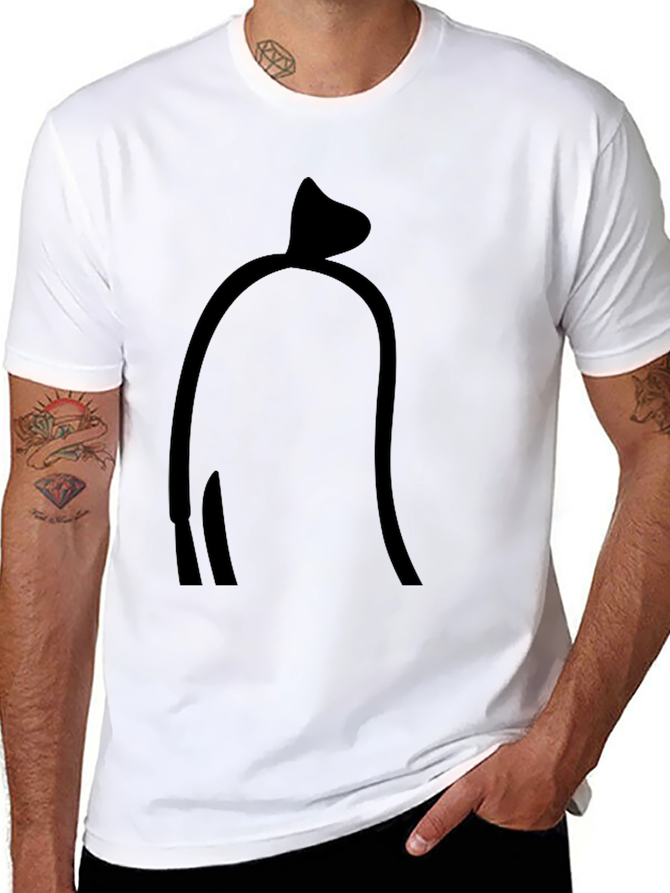 Black Sausage Shape Tee - Novelty T-Shirt view 8