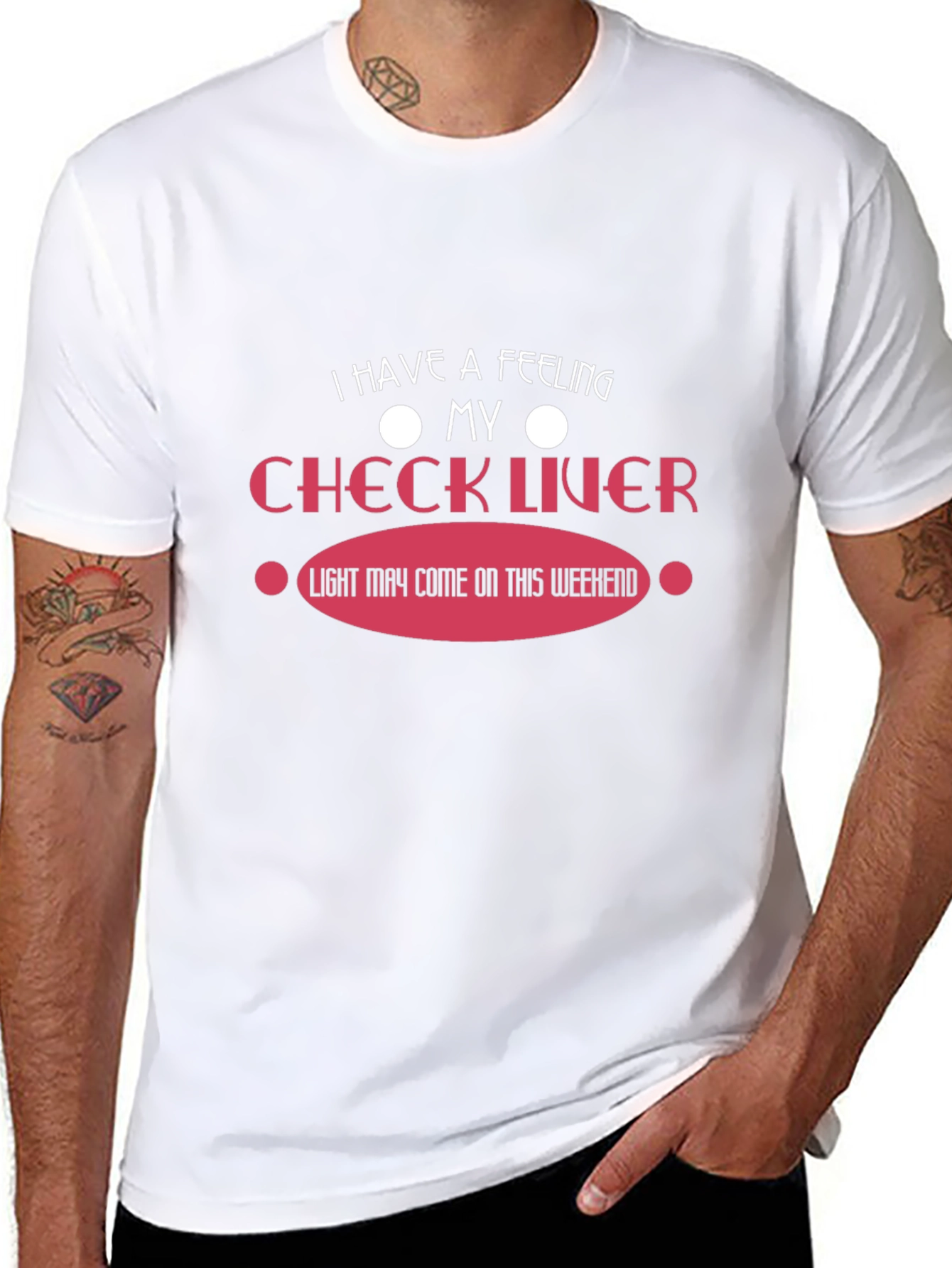 Black Funny Liver Check Weekend T-Shirt view 8