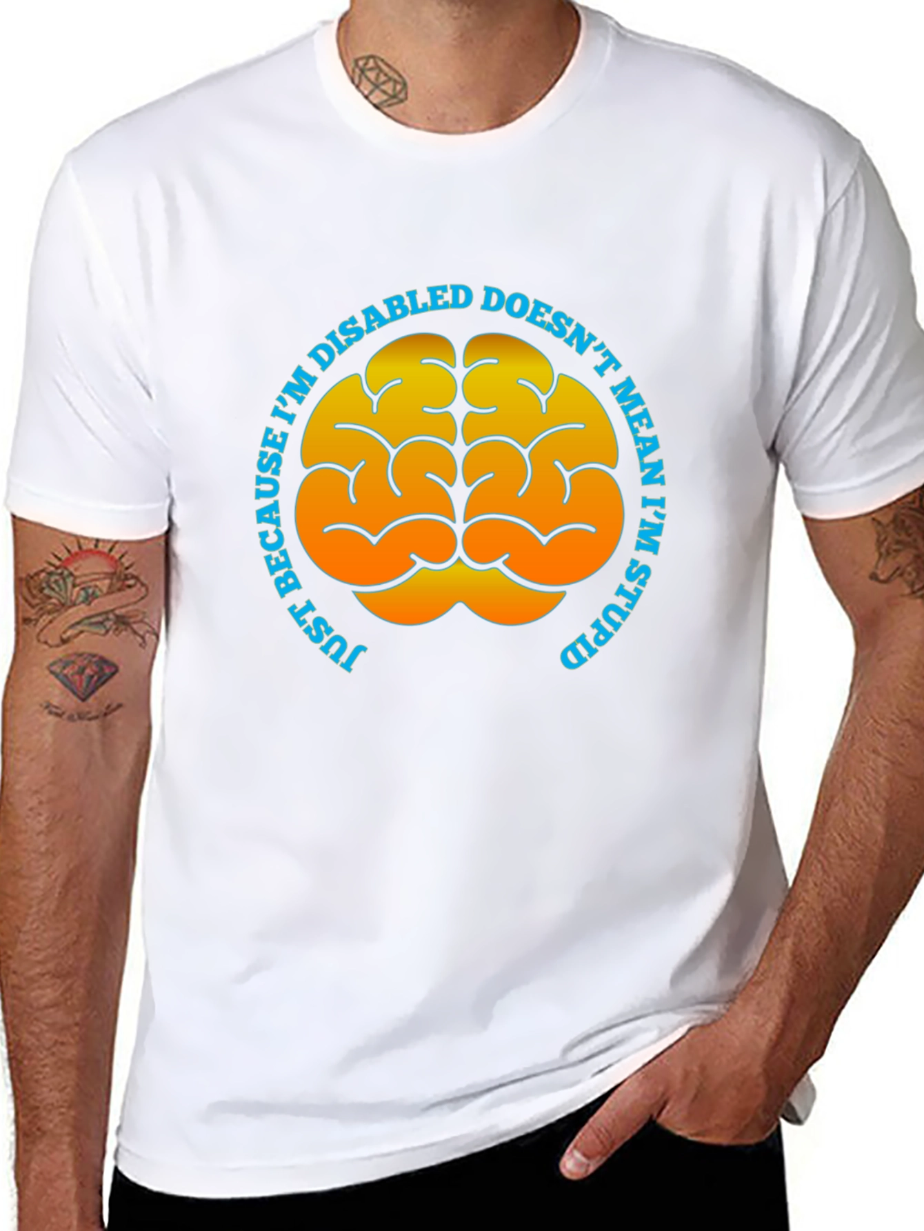 Black Brain Graphic T-Shirt - Disability Awareness Tee view 8