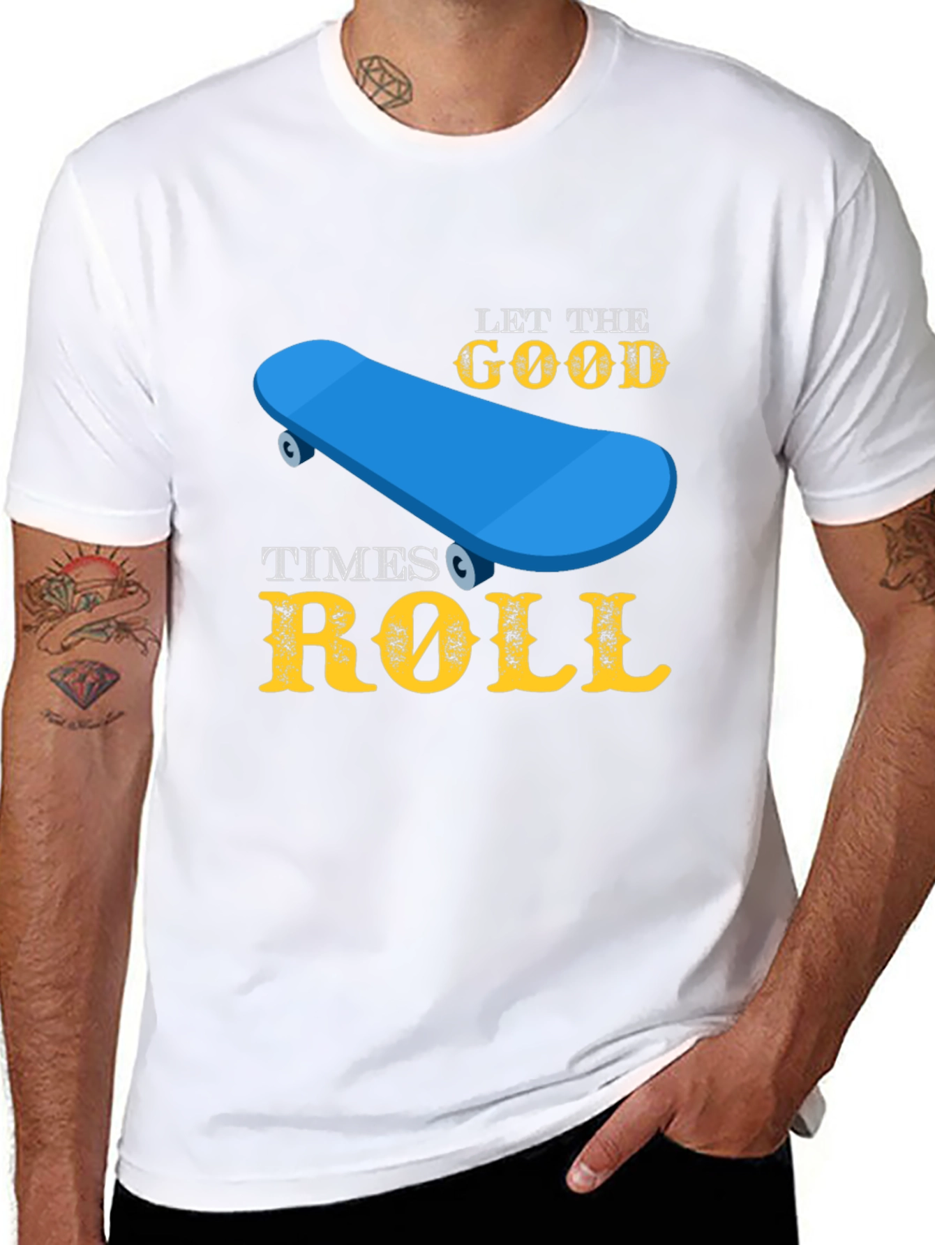 Black Skateboard T-Shirt - Let the Good Times Roll view 8