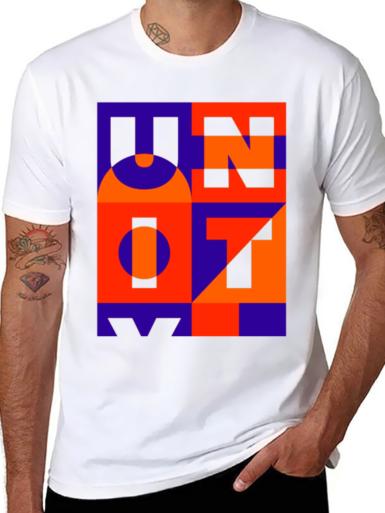 Black Abstract Geometric T-Shirt view 8