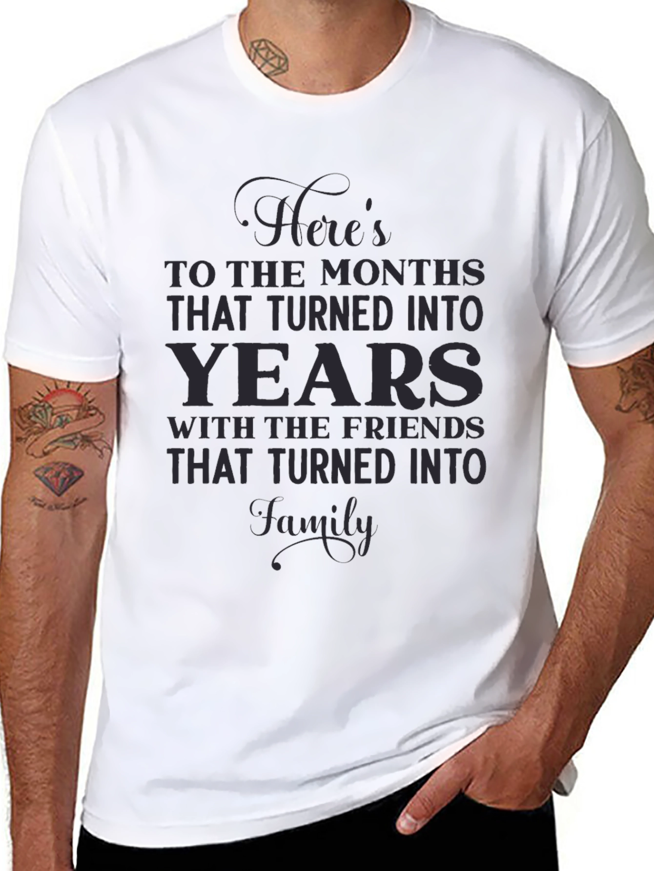 Black Here's to Years Friendship Black Graphic Tee view 8