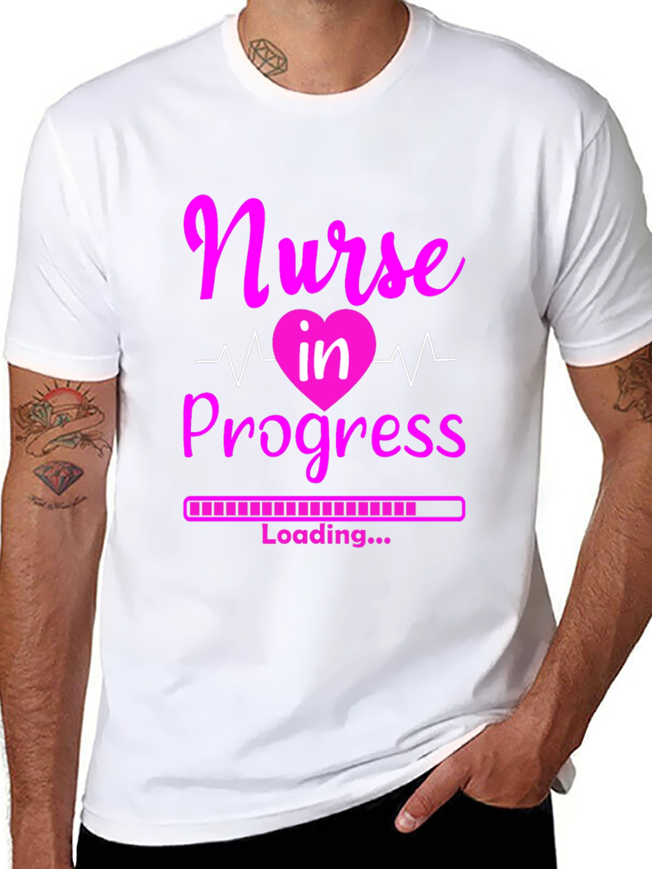 Black Nurse in Progress T-Shirt - Future Healthcare Hero view 8