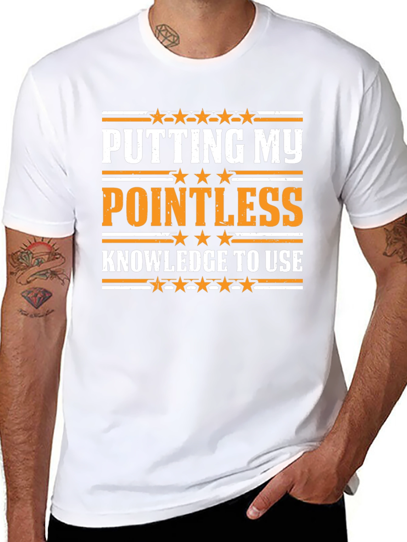 Black Pointless Knowledge Graphic Tee - Sarcastic Humor Shirt view 8