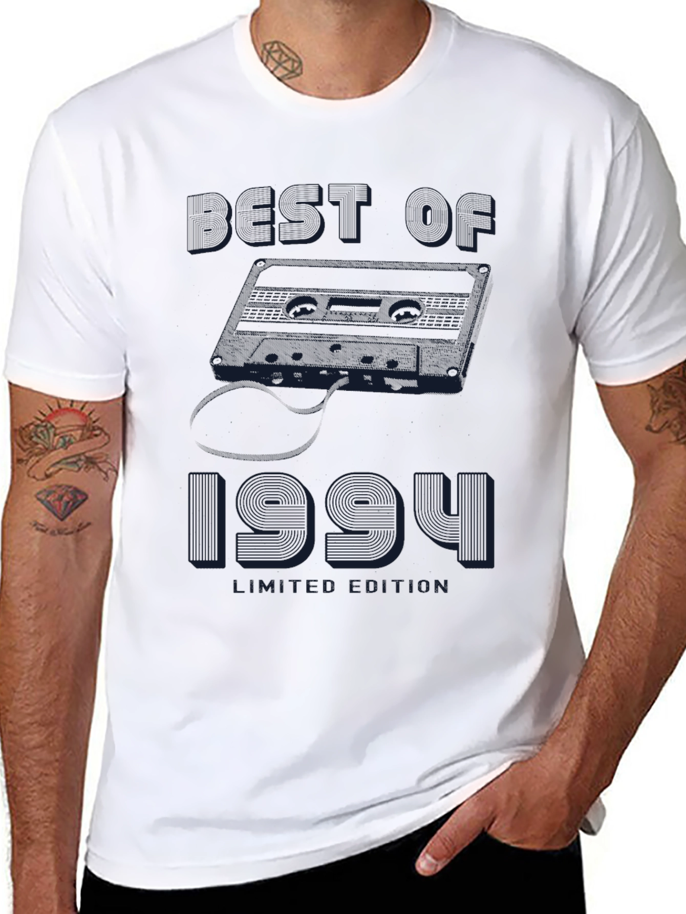 Black Best of 1994 Cassette Tape Graphic T-Shirt view 8