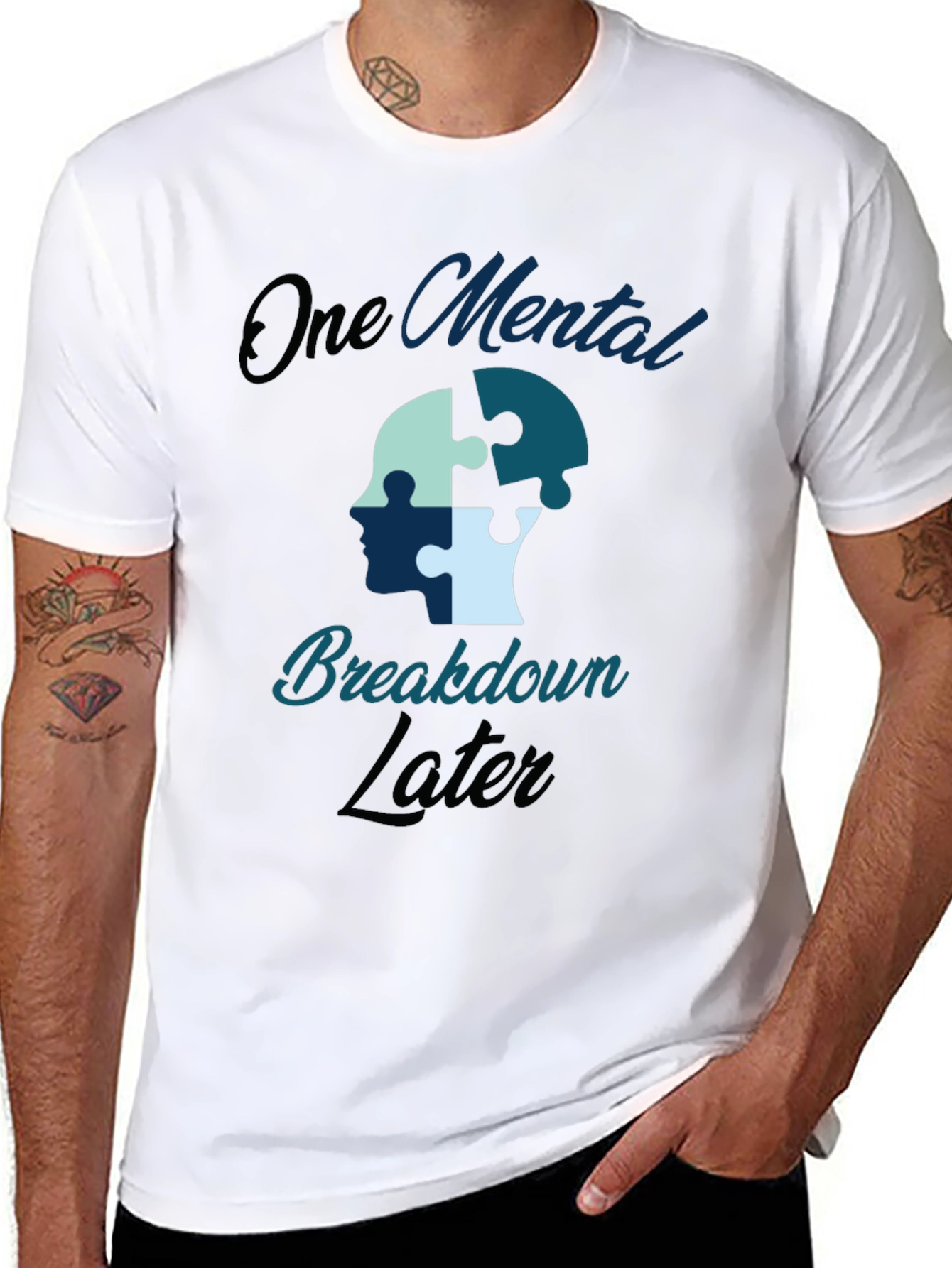 Black One Mental Breakdown Later Graphic Tee view 8