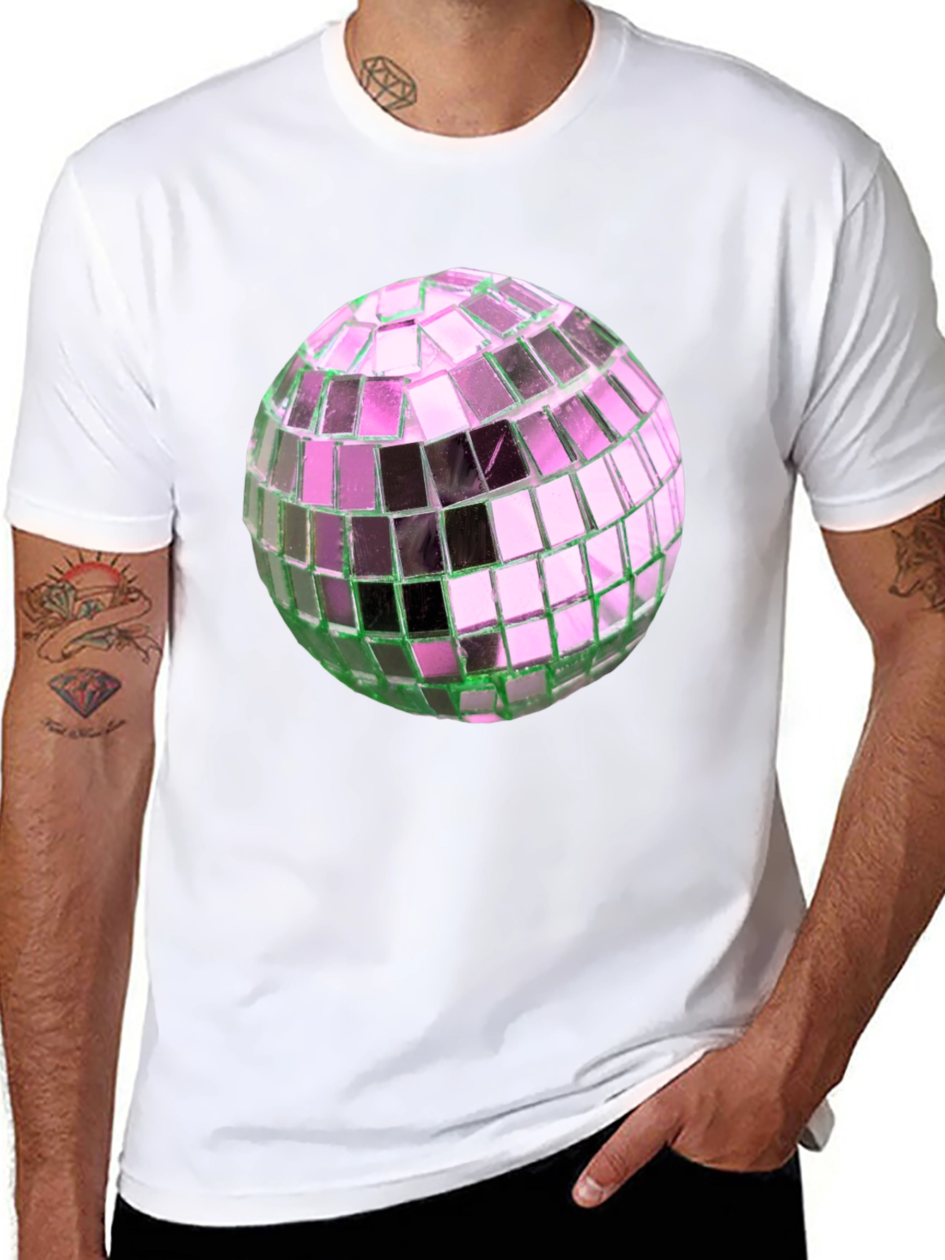 Black Disco Ball Graphic Tee - Party Ready Style view 8
