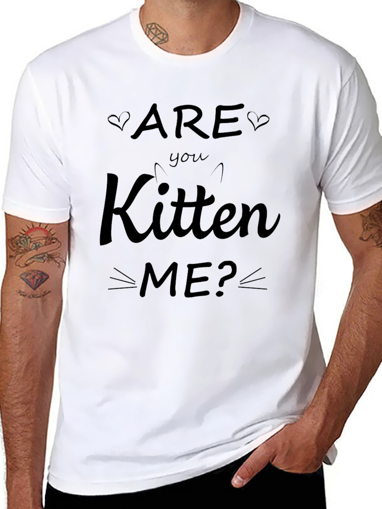 Black Are You Kitten Me? Graphic Tee - Soft Cotton Blend view 8